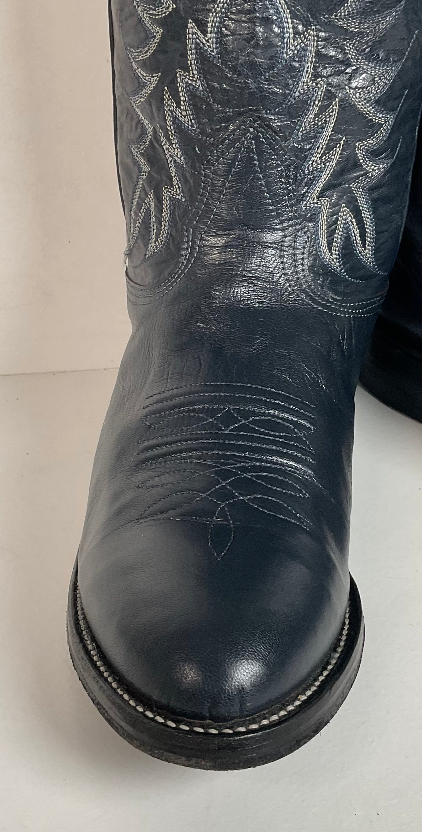 Vintage Nocona Navy Blue Cowgirl Boots Men’s 8 Wide | Women’s 9 USA Made
