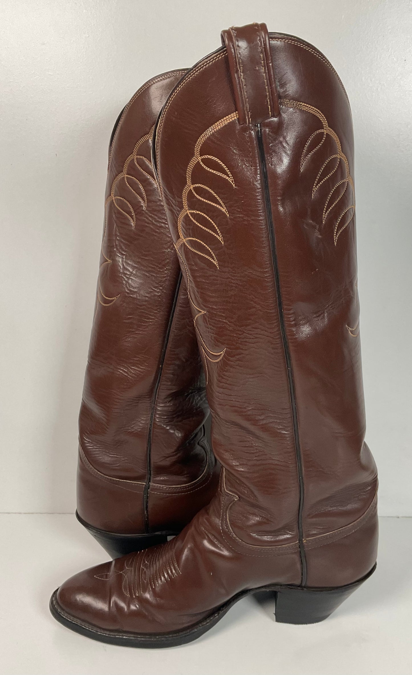 Vintage 1960s Tony Lama Tall Buckaroo Boots 9.5 D Gold Label