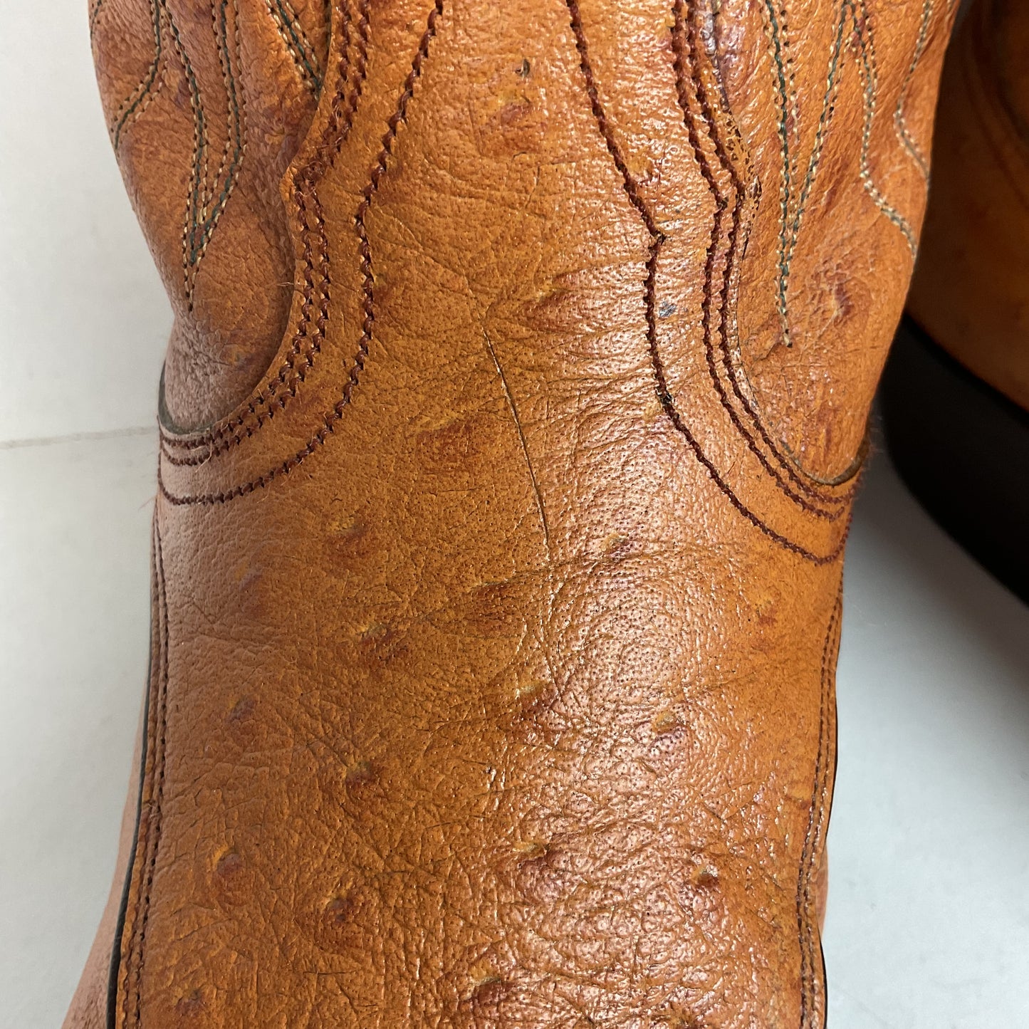 Vintage 1960s Nocona “The Astro” Cowboy Boots 9 D Full Ostrich Calf Exotic
