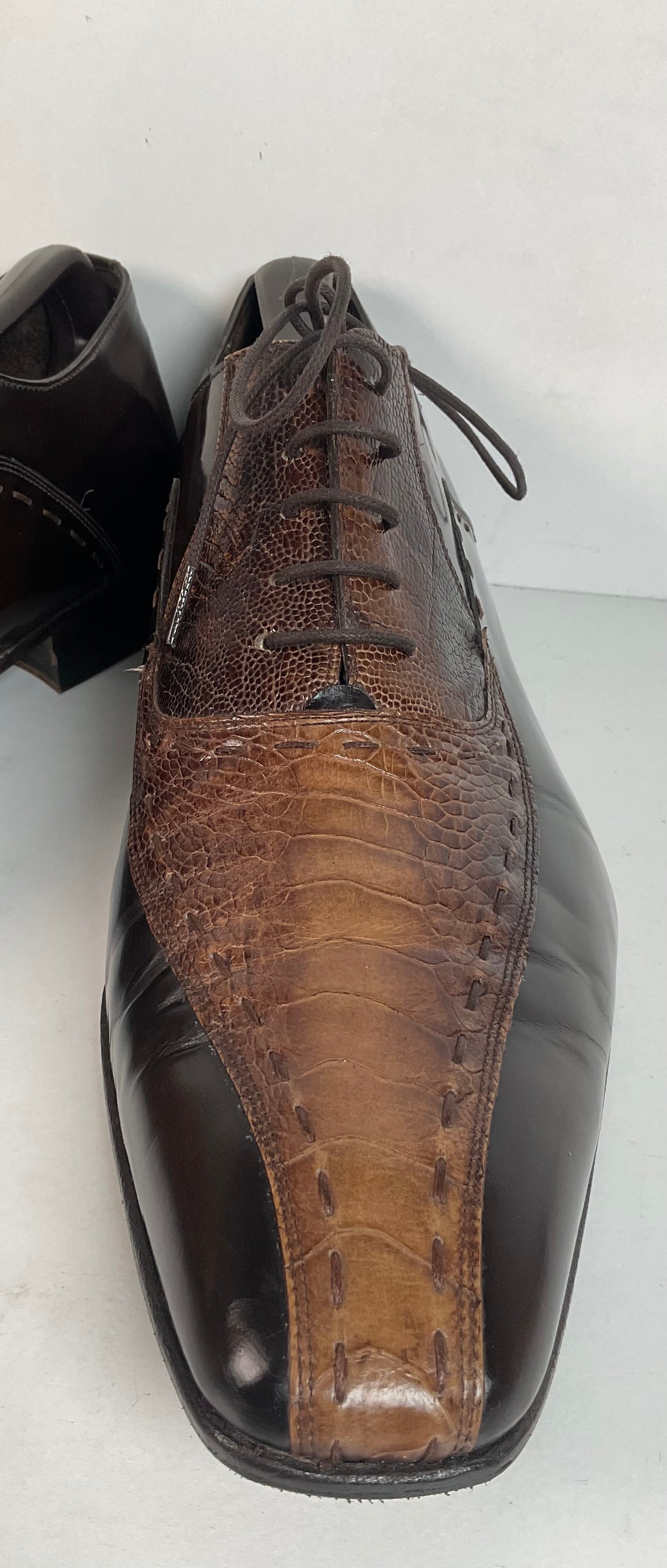 Mezlan Exotic Ostrich Leg Loafer Shoes 9.5 M Recrafted
