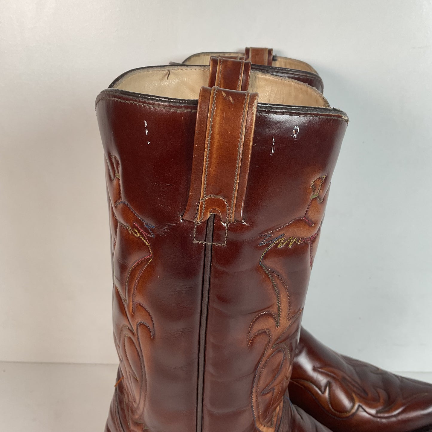 Vintage Texas Brand Thunderbid Cowboy Boots 9.5 D Rising Pheonix USA Made