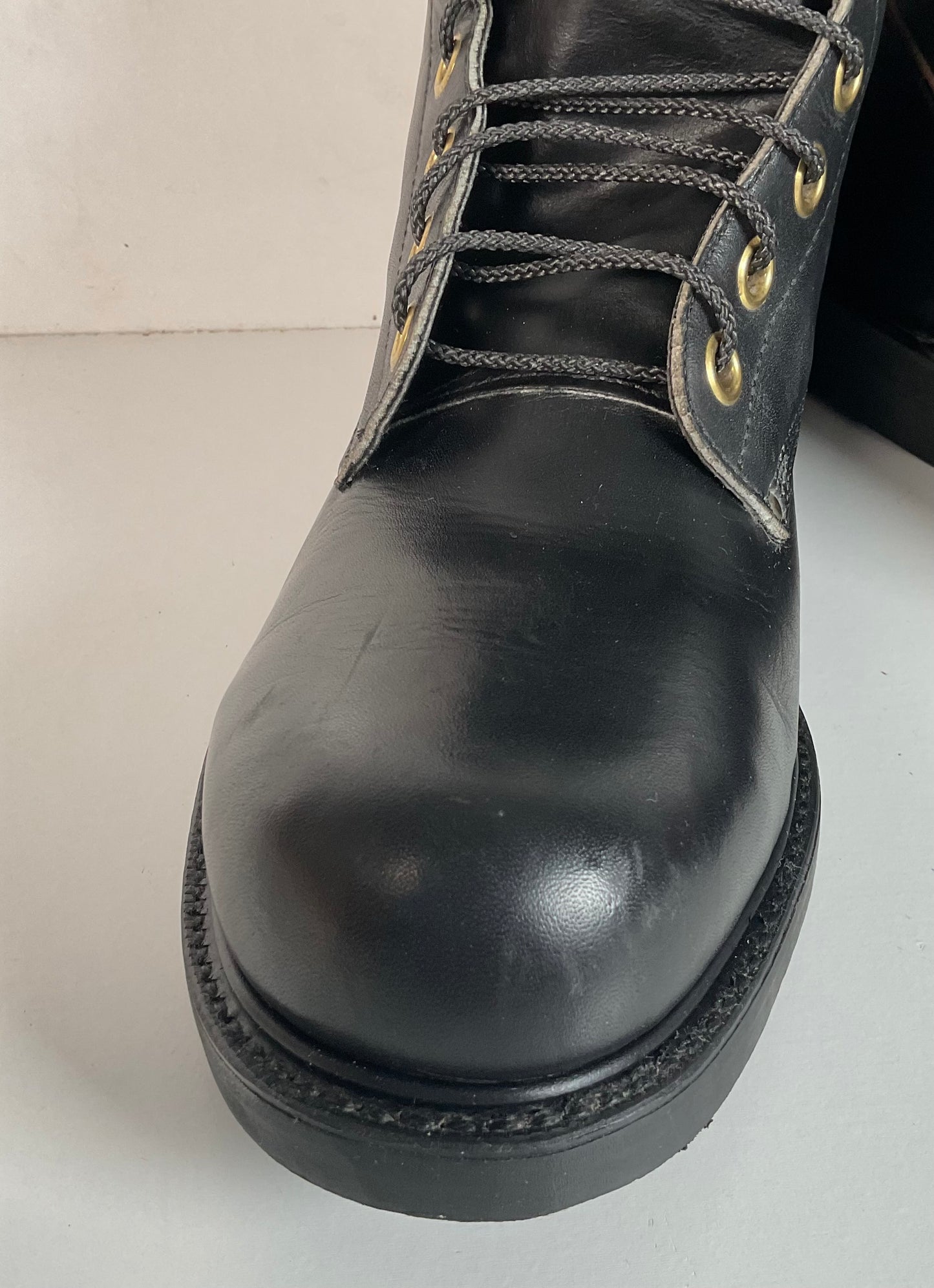 Vintage 1960s Leigh Linesman Boots 10 D USA Made Safety Toe