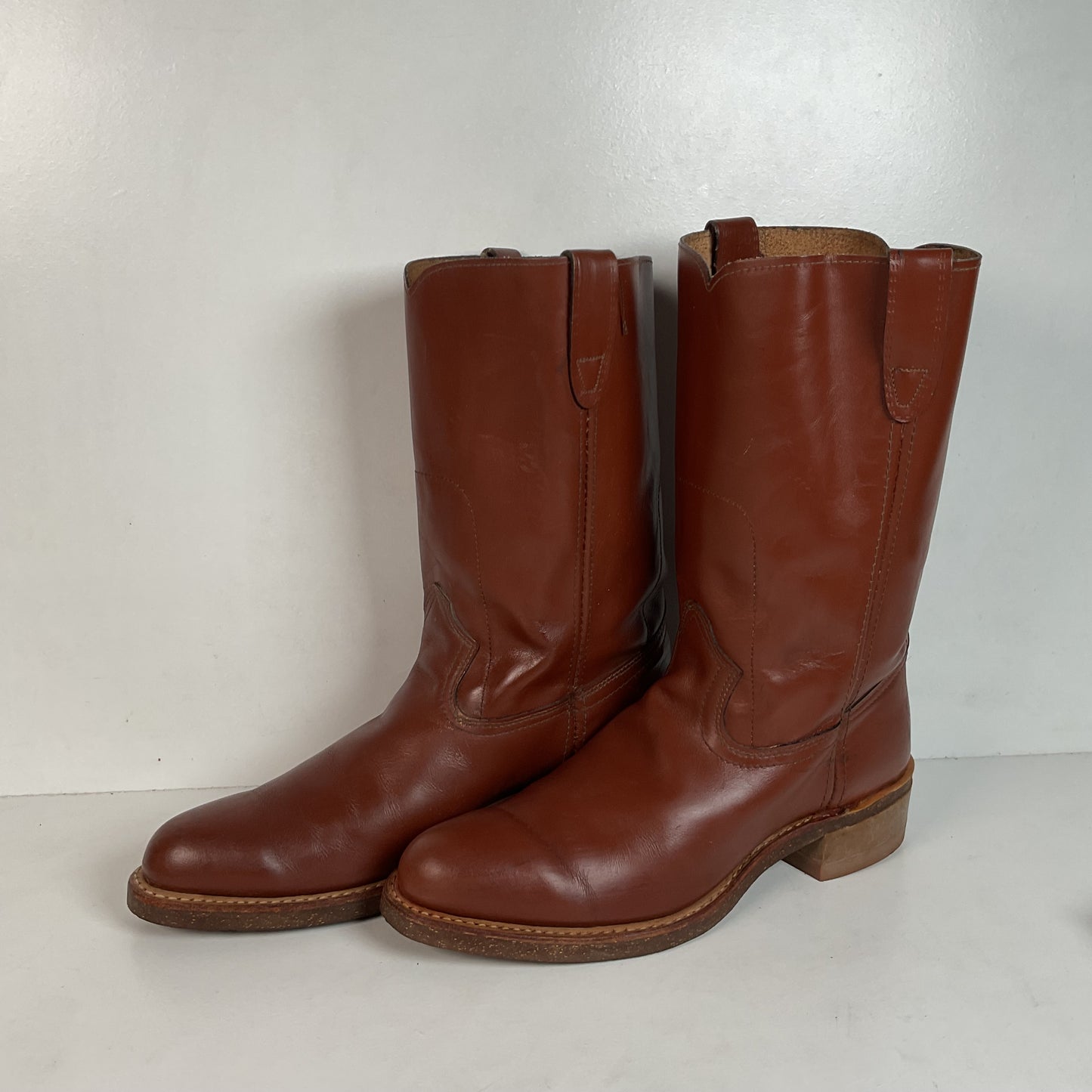 Vintage Rodeo Brand Cowboy Boots 10.5 D USA Made Chunky Campus