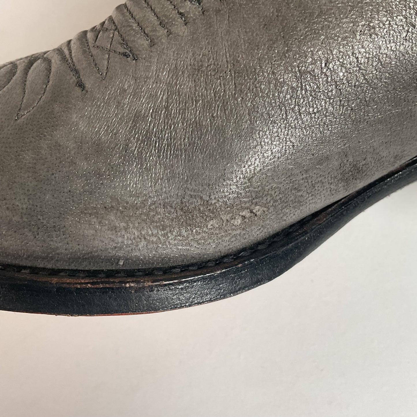 Vintage Dan Post Grey Elk Skin Cowboy Boots 10.5 D USA Made Old Label