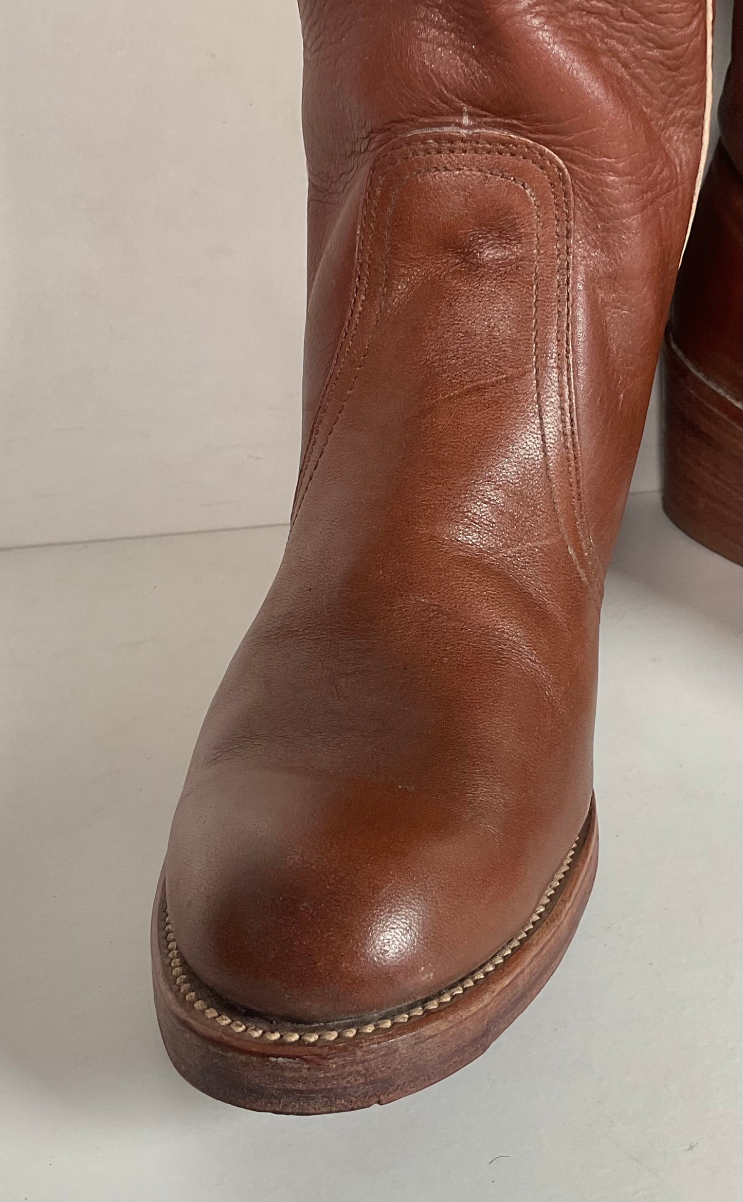 Vintage Frye Sabrina Tall Campus Riding Boots 9 B USA Made Chunky