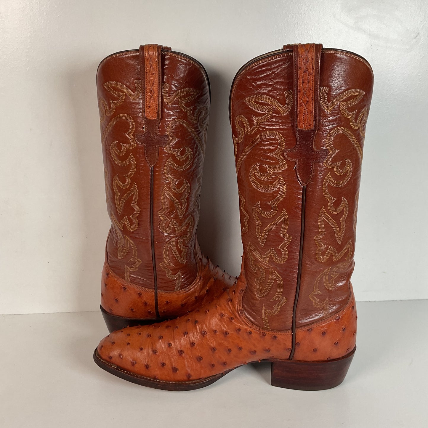 Lucchese San Antonio Ostrich Quill Cowboy Boots Men’s 9.5 B | Women’s 10.5