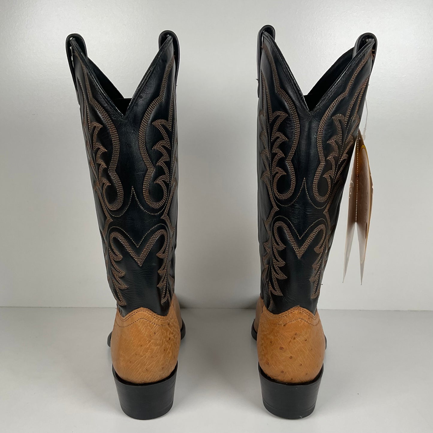 Vintage J. Chisholm Smooth Ostrich Cowboy Boots | Teju Lizard Wingtip | 8.5 EE