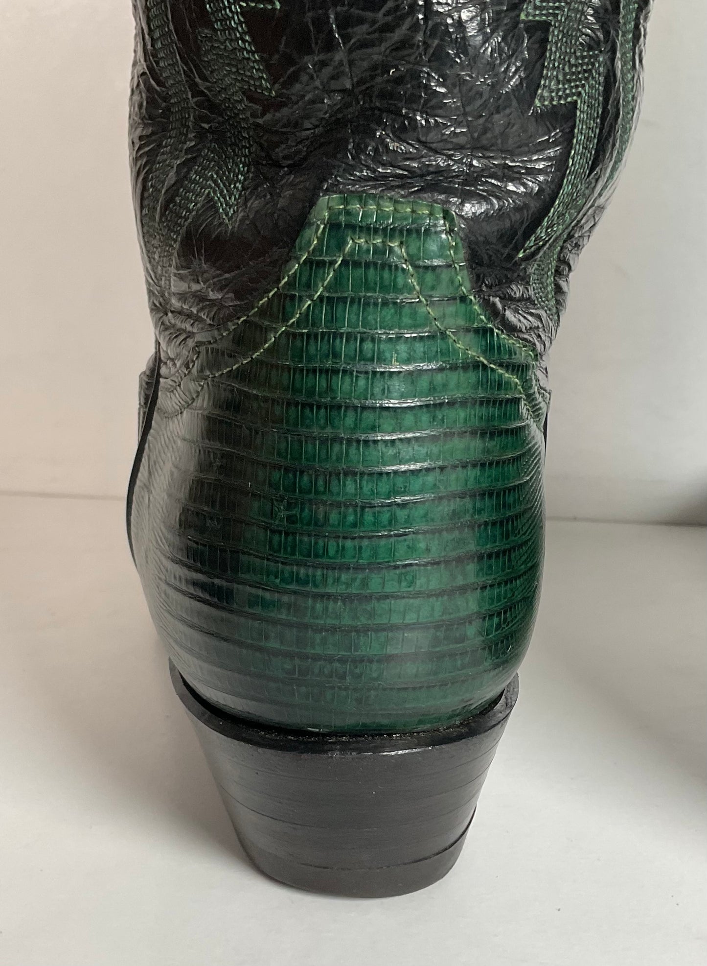 Tony Lama Emerald Green Teju Lizard Cowboy Boots Men’s 8 EE | Women’s 9 USA Made