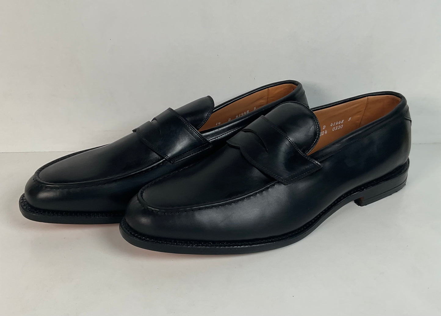 Allen Edmonds Hinsdale Penny Loafers 14 D USA Made Black Calfskin