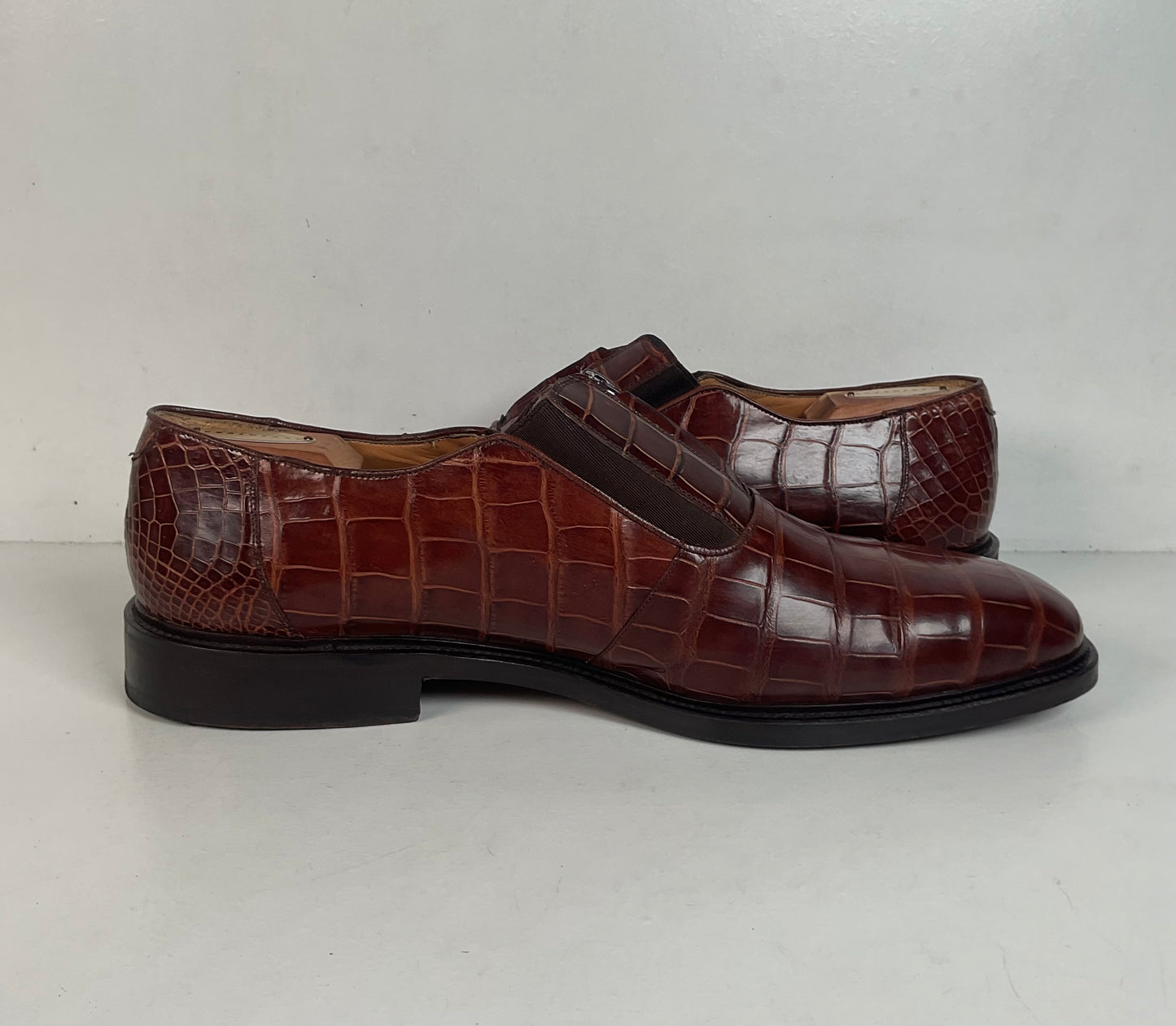 Avventura Exotic Caiman Crocodile Loafers 14 M Zipper