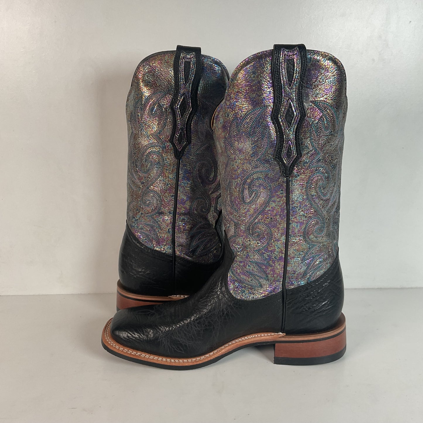 Boulet Women’s Iridescent Cowgirl Boots 9 C Square Toe
