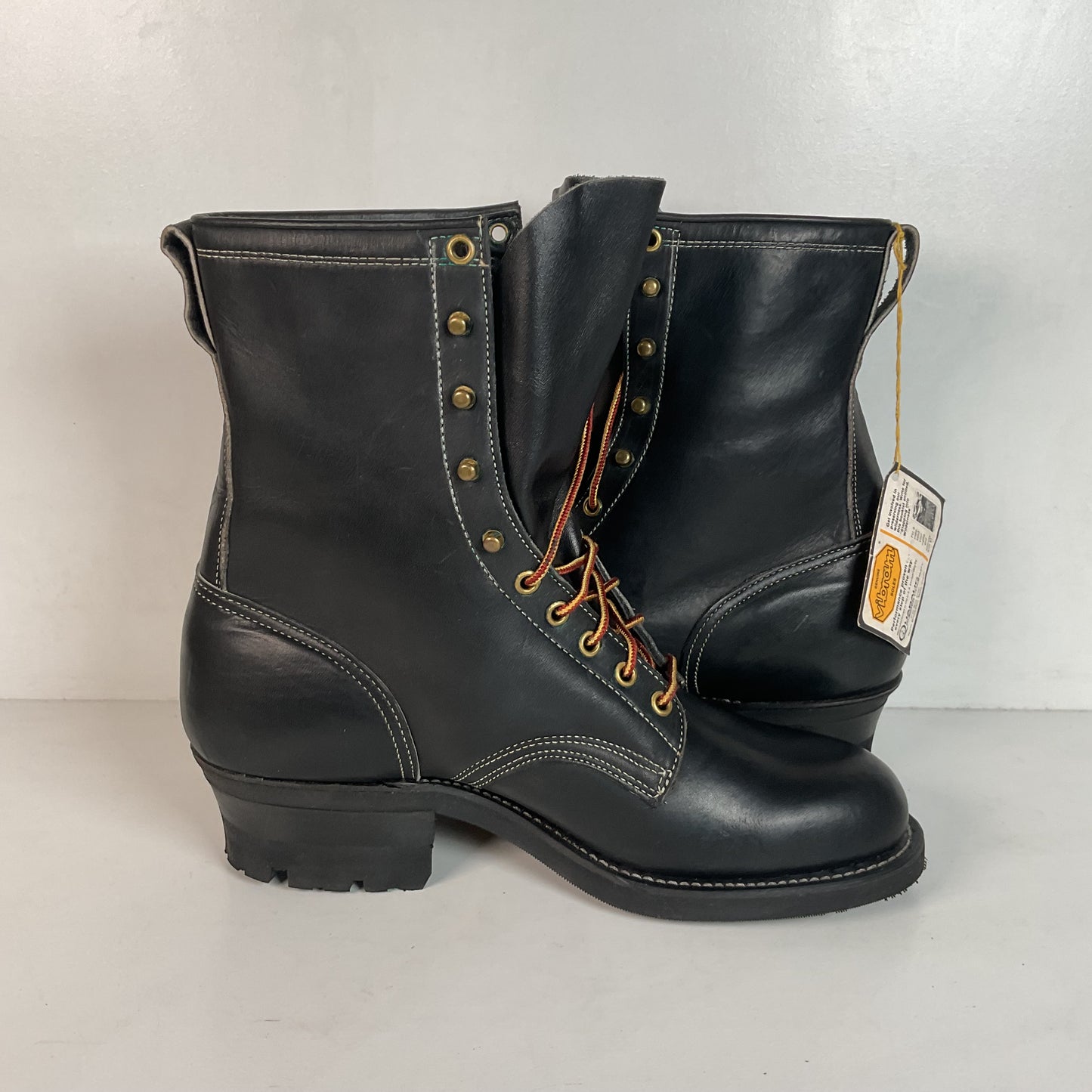 Vintage Herman Santa Rosa Packer Boots 10.5 W USA Made Soft Toe Quabaug Vibram