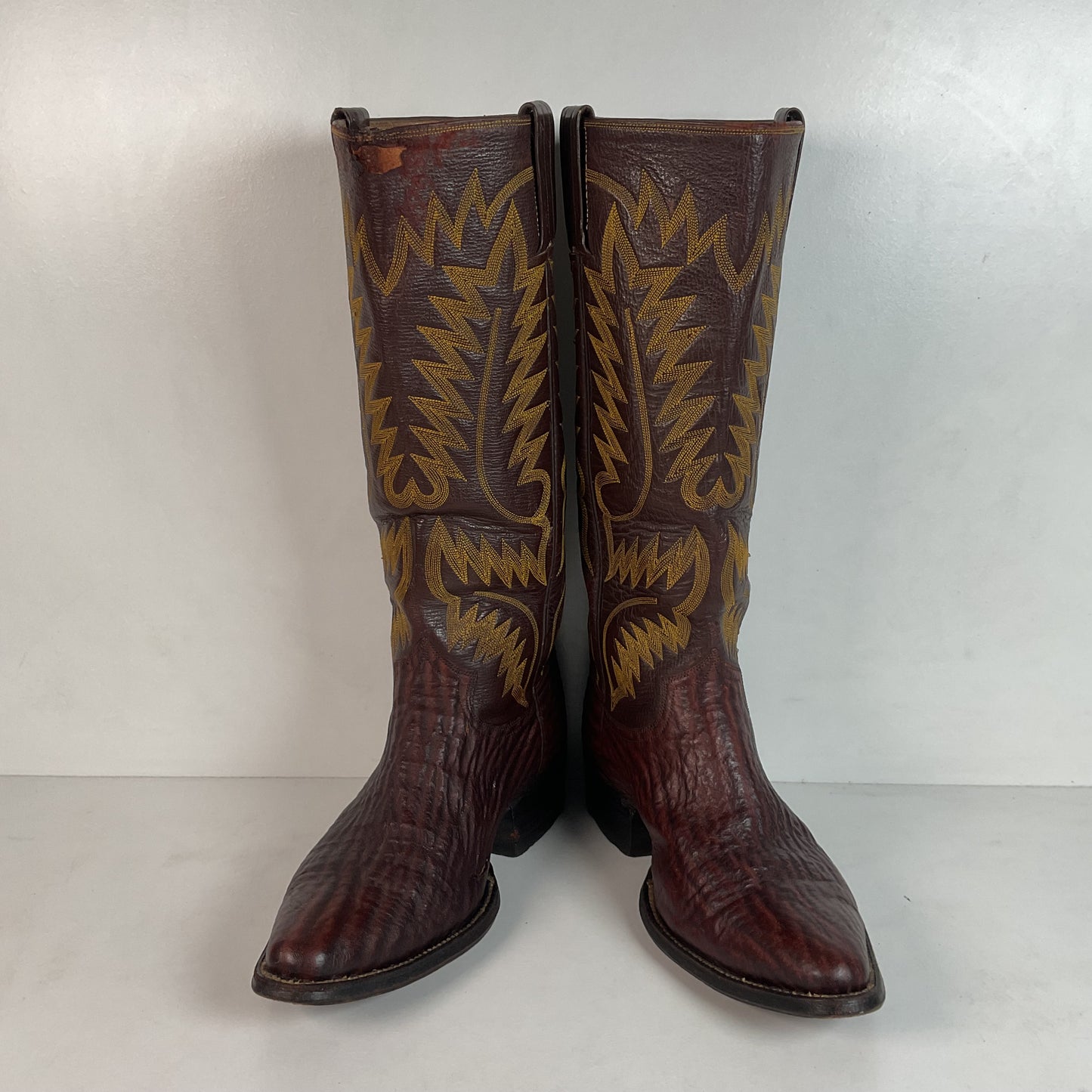 Vintage 1960s Stove Pipe Cowboy Boots 9-9.5 Exotic Shark Skin Custom Made