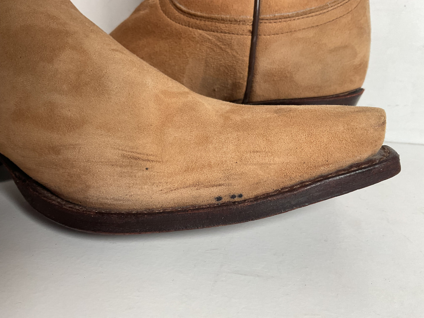 F. H. Senka Cowgirl Boots 8.5 US Nubuck Suede Snip Toe