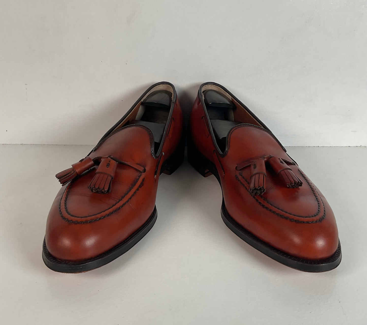 Vintage Alden Tan Calf Tassel Loafer 9 D Moc Toe Style 662 Old Logo