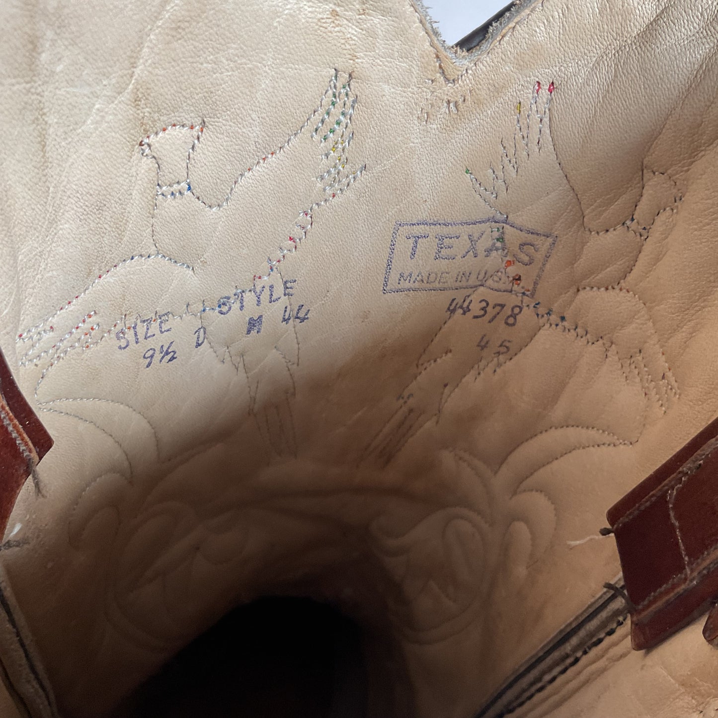 Vintage Texas Brand Thunderbid Cowboy Boots 9.5 D Rising Pheonix USA Made