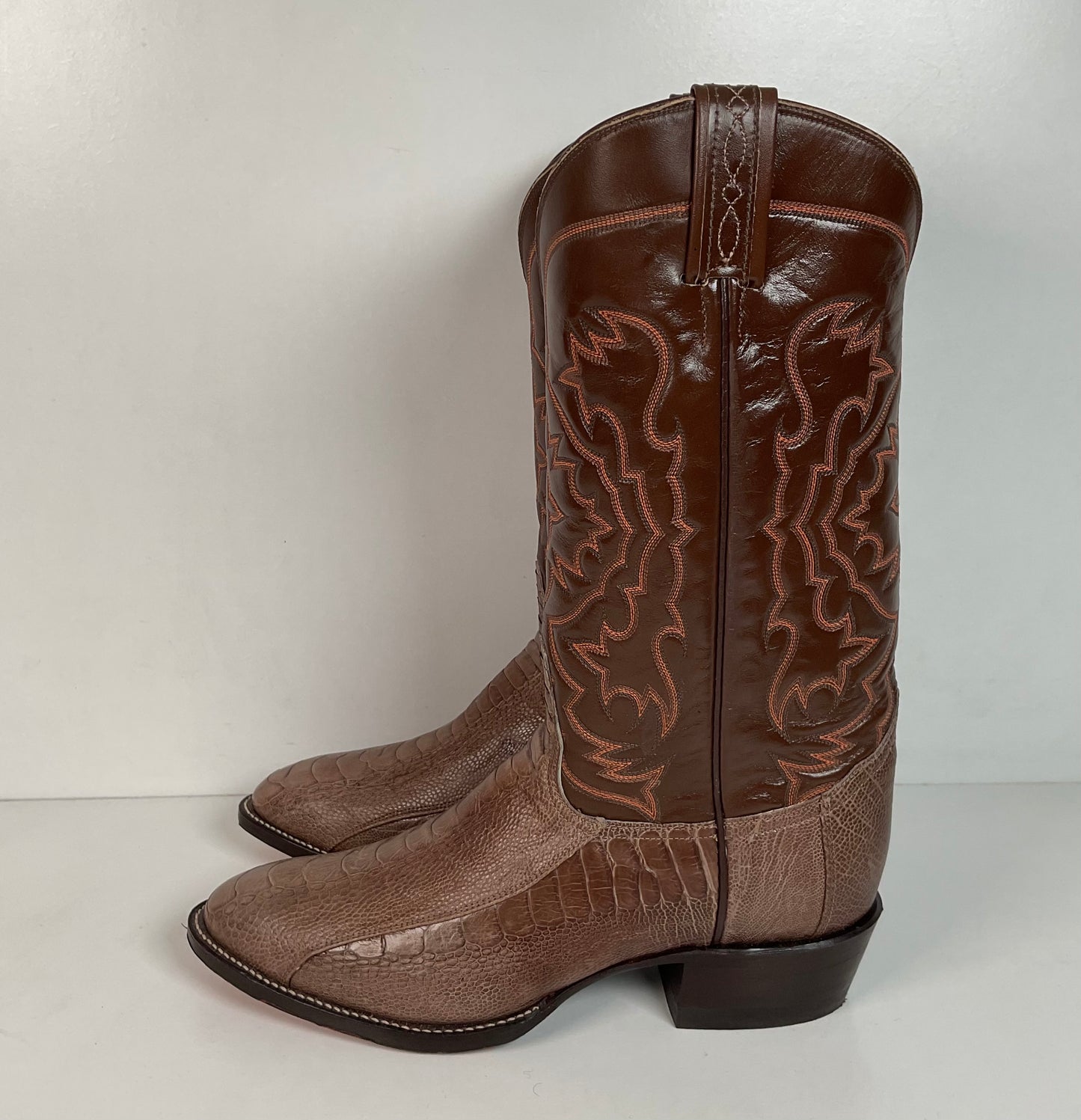 Tony Lama Ostrich Leg Cowboy Boots Men’s 9 D 75th Anniversary Gold Label
