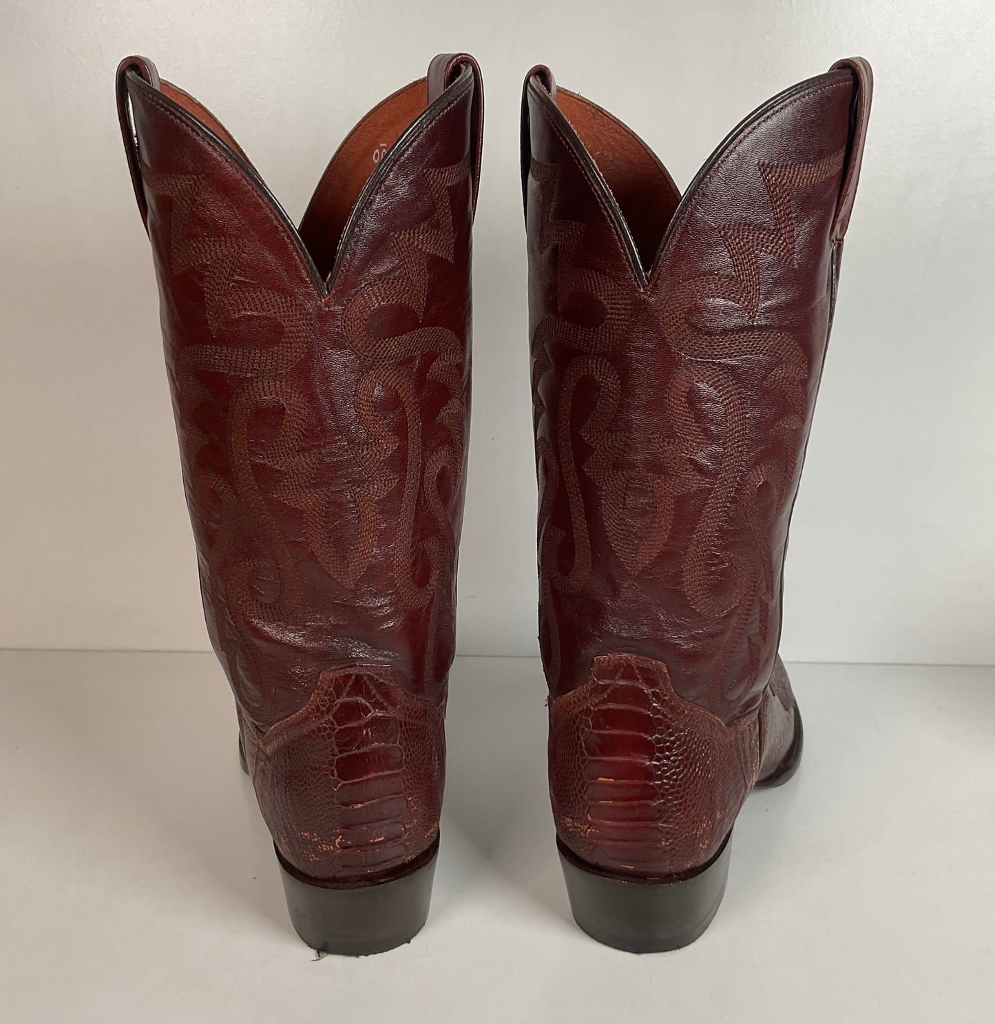 Dan Post Exotic Ostrich Leg Cowboy Boots 10 D
