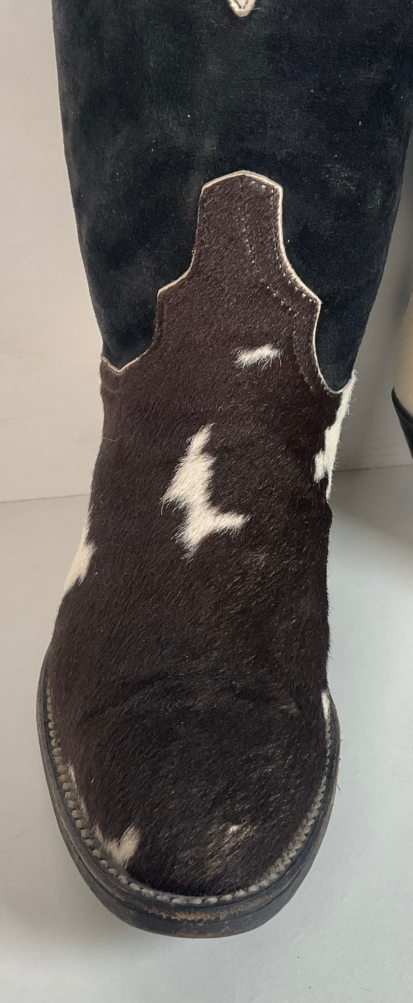 Vintage Larry Mahan Cow Hair Cowgirl Pony Boots 8 B