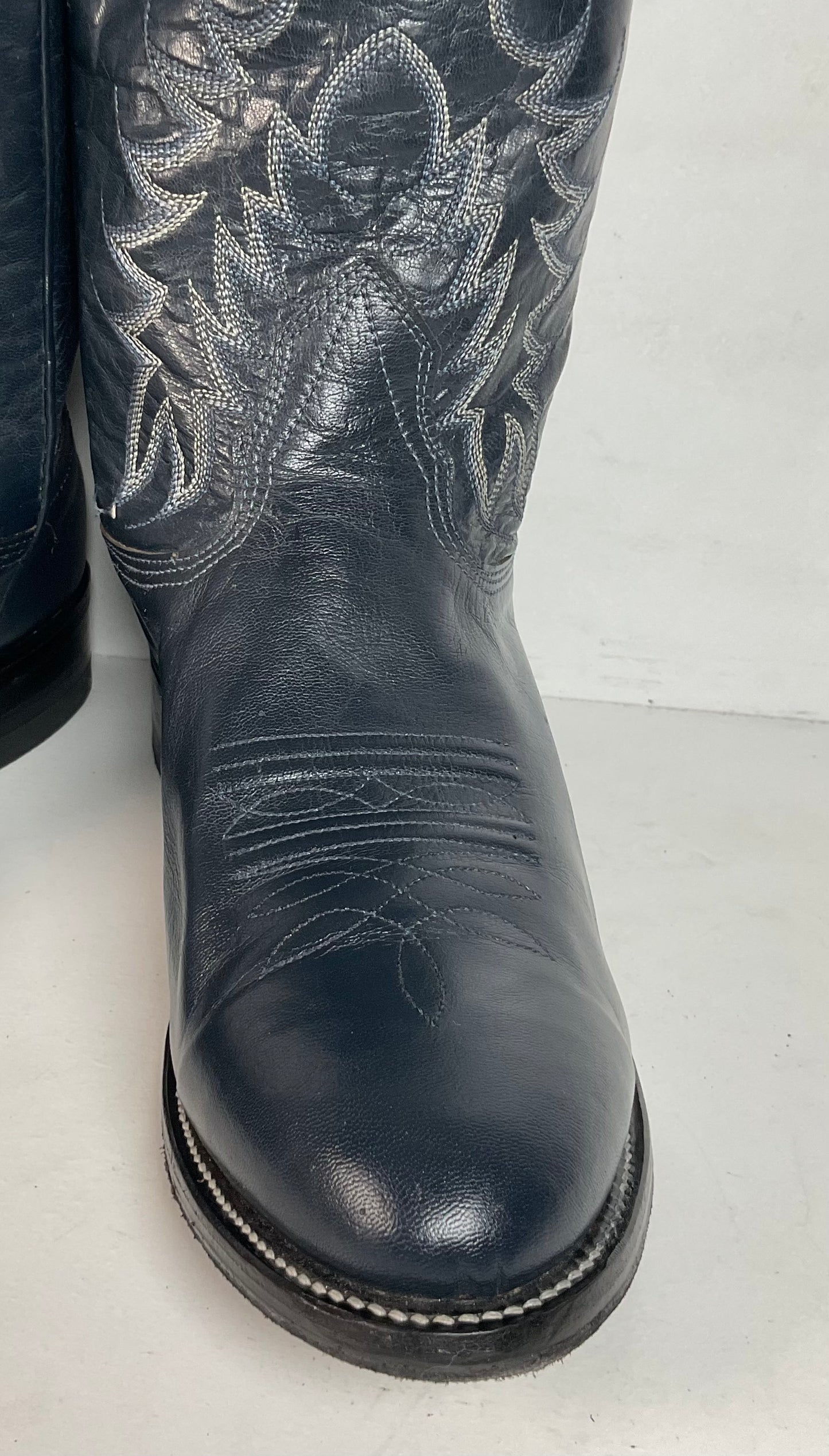 Vintage Nocona Navy Blue Cowgirl Boots Men’s 8 Wide | Women’s 9 USA Made