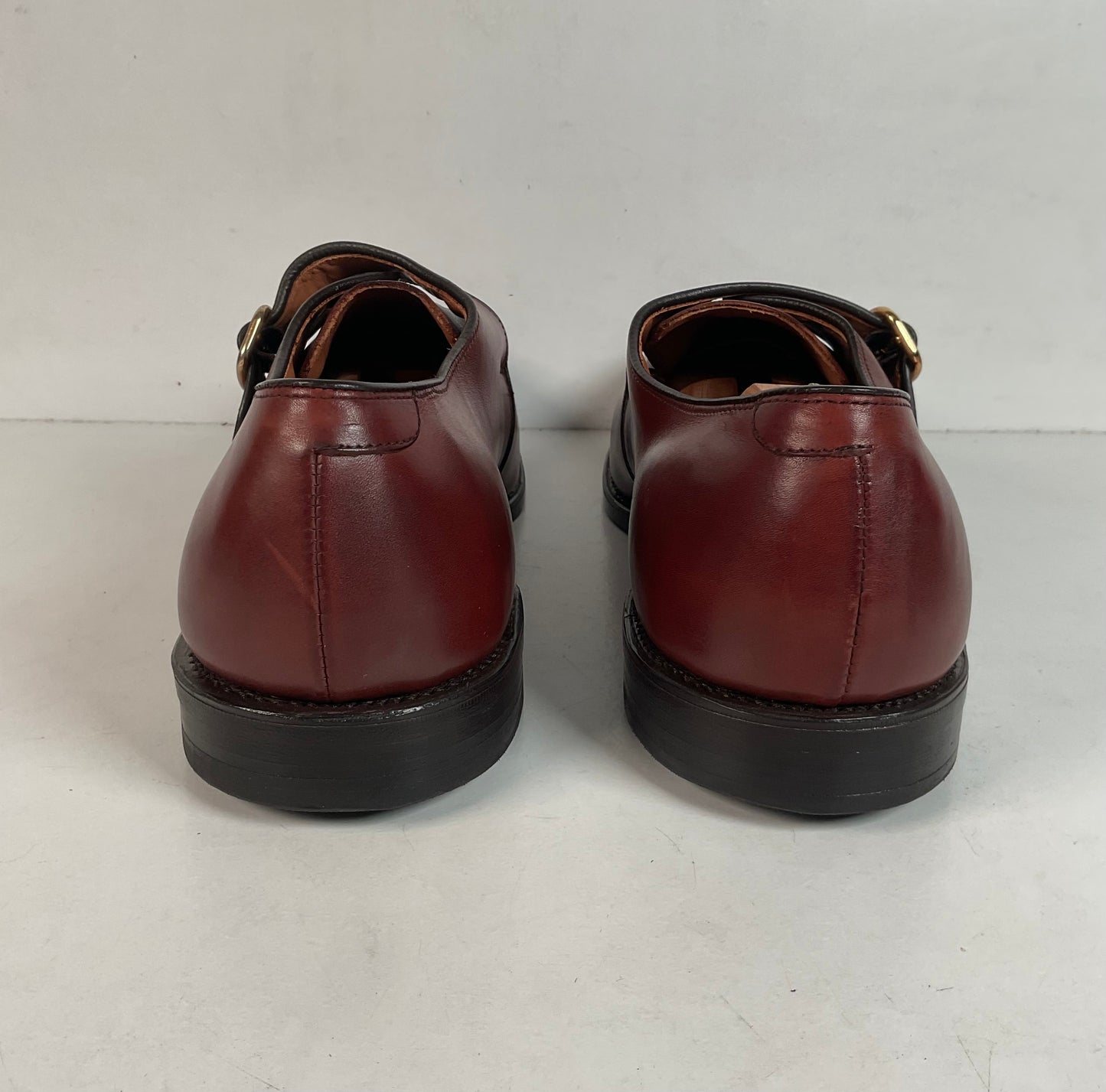 Allen Edmonds Garner Monk Strap Loafers 15 D USA Made Burnished Calf Skin