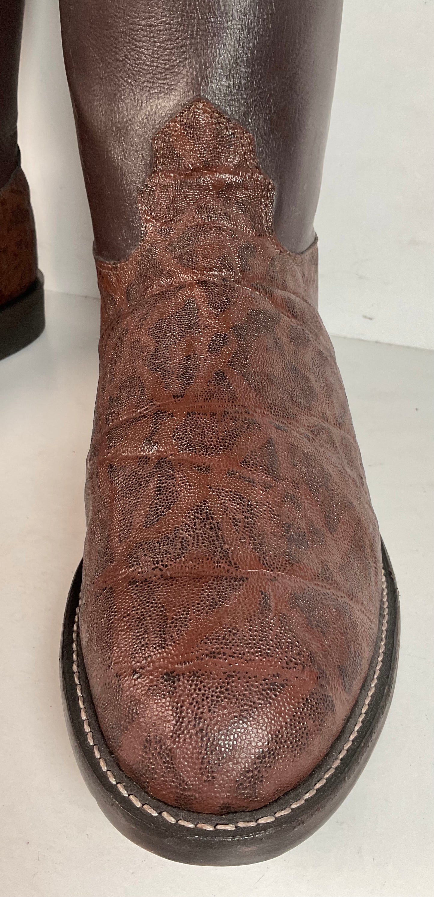 Vintage Larry Mahan Elephant Roper Cowboy Boots 10.5 E Exotic
