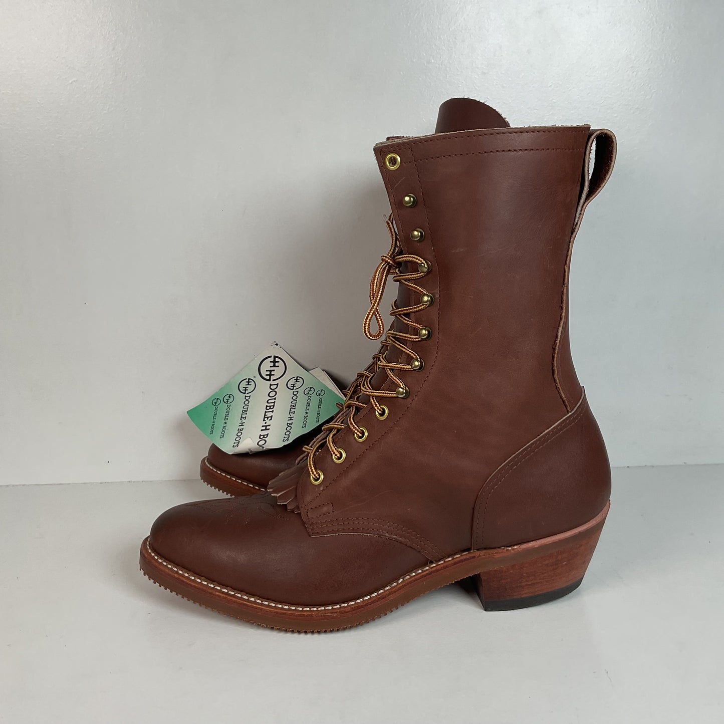 Vintage Double H Kiltie Packer Boots 10.5 D USA Made