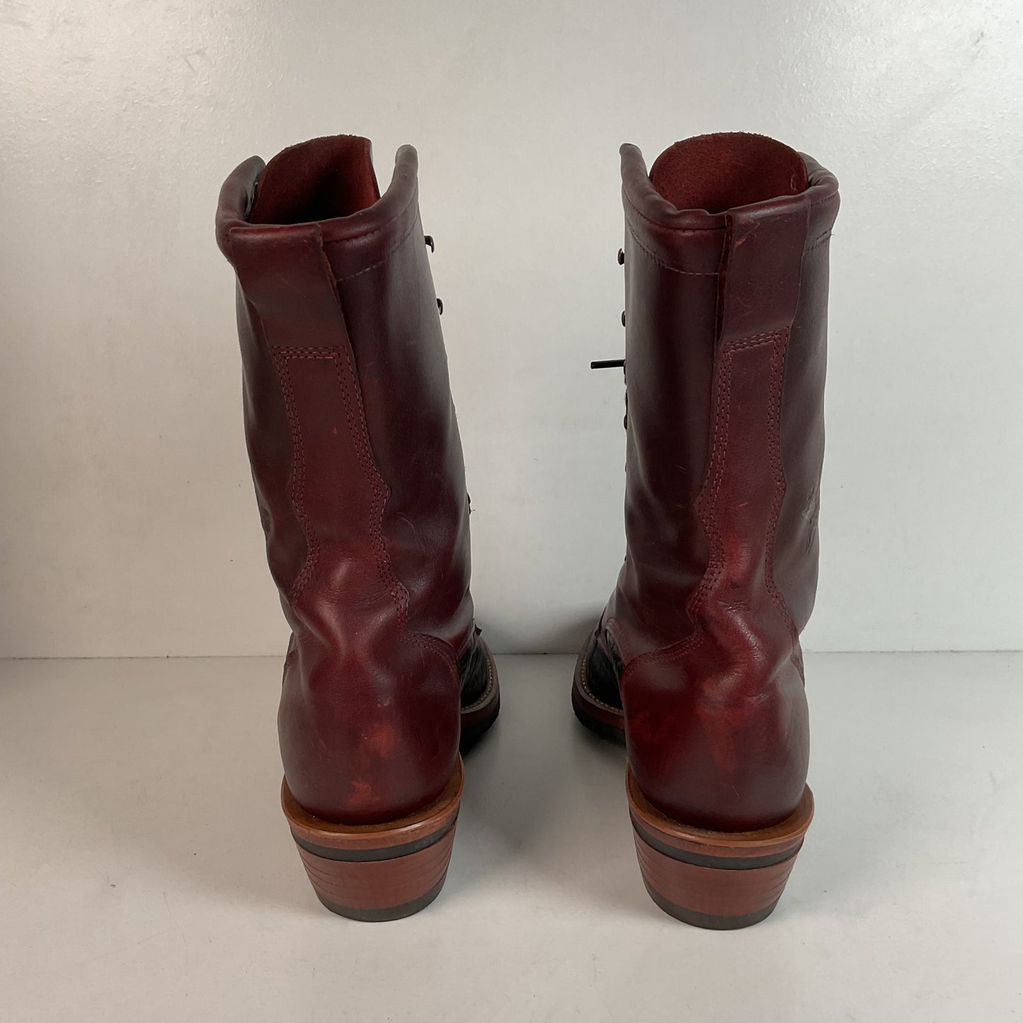 Tony Lama Kiltie Packer Boots 9 D Bullhide Western Lace Up