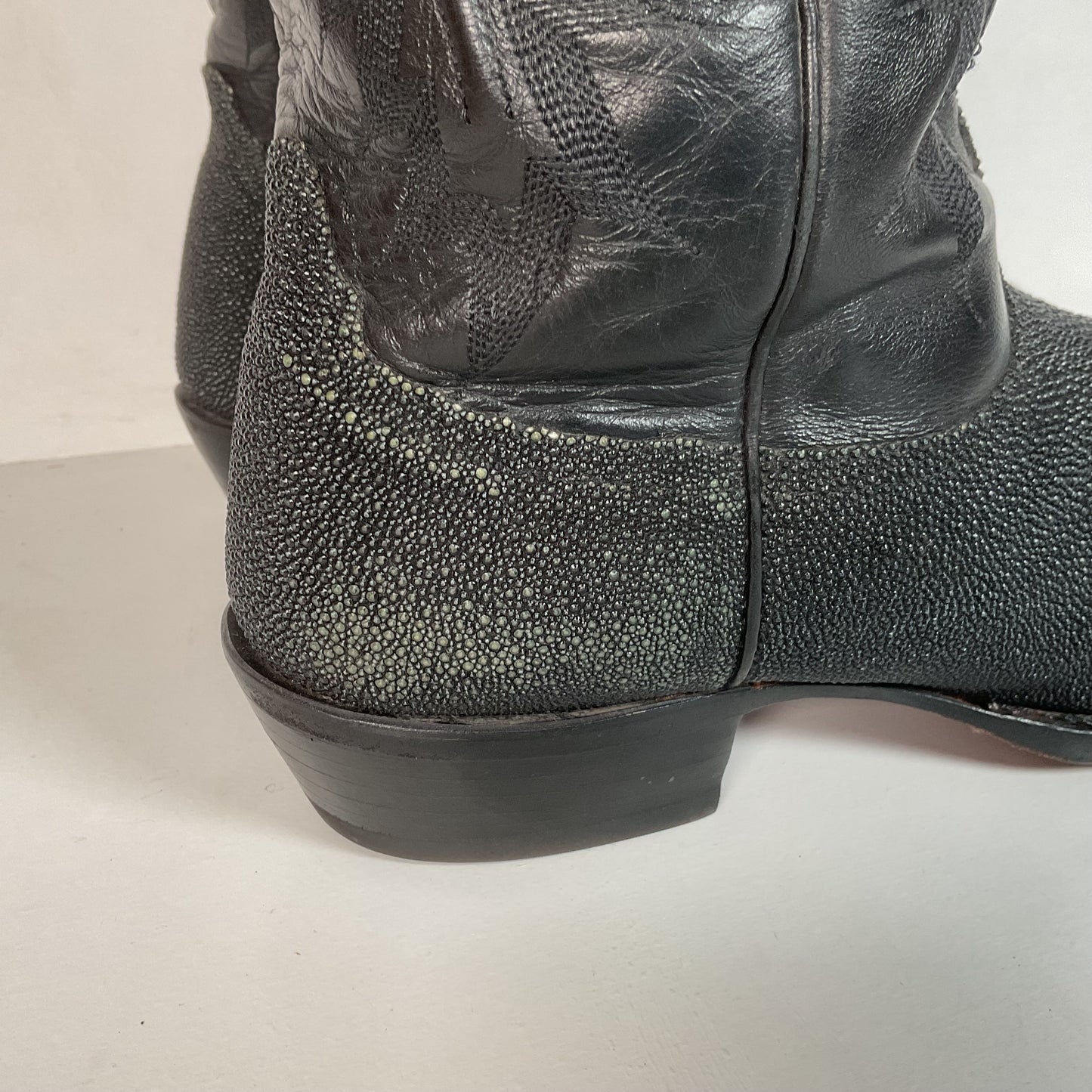 Nocona Exotic Stingray Cowboy Boots 9 D USA Black