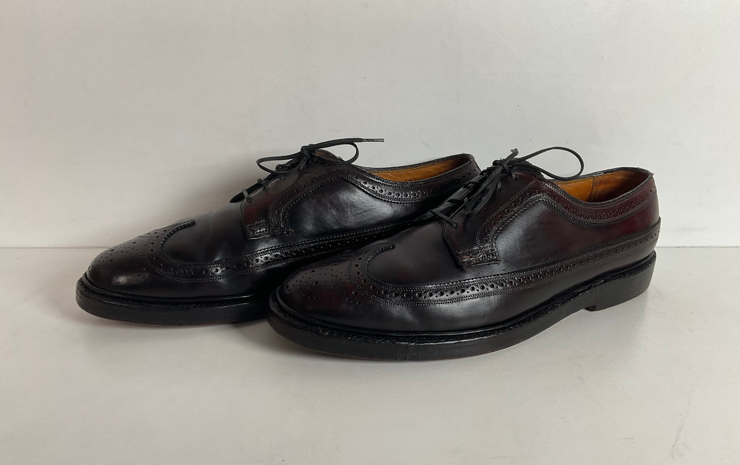 Early Florsheim Imperial Kenmoor Derby Shoes 10 C Shell Cordovan