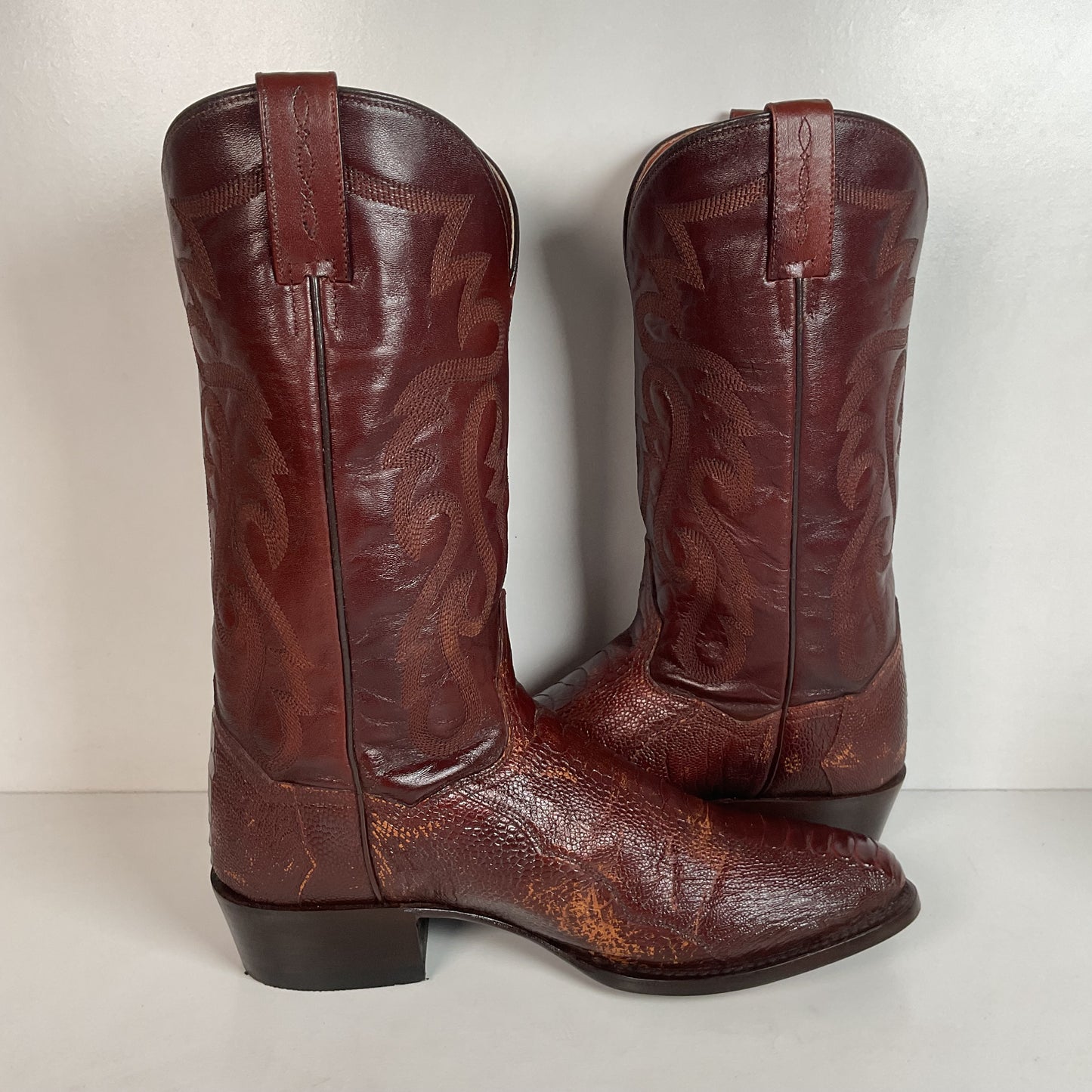 Dan Post Exotic Ostrich Leg Cowboy Boots 10 D