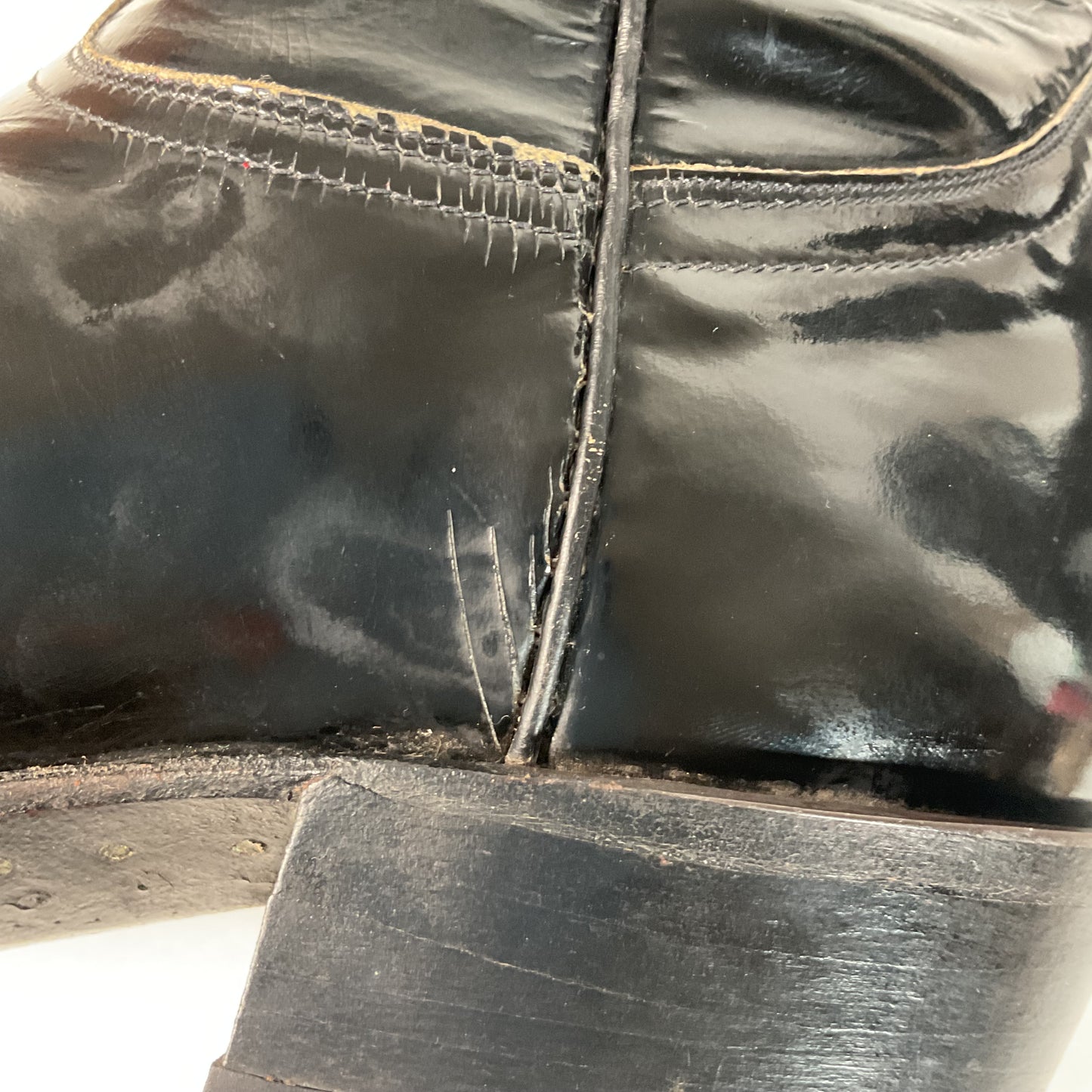 Late 1960s Tony Lama Patent Leather Cowboy Boots 10.5 D Glossy USA Made