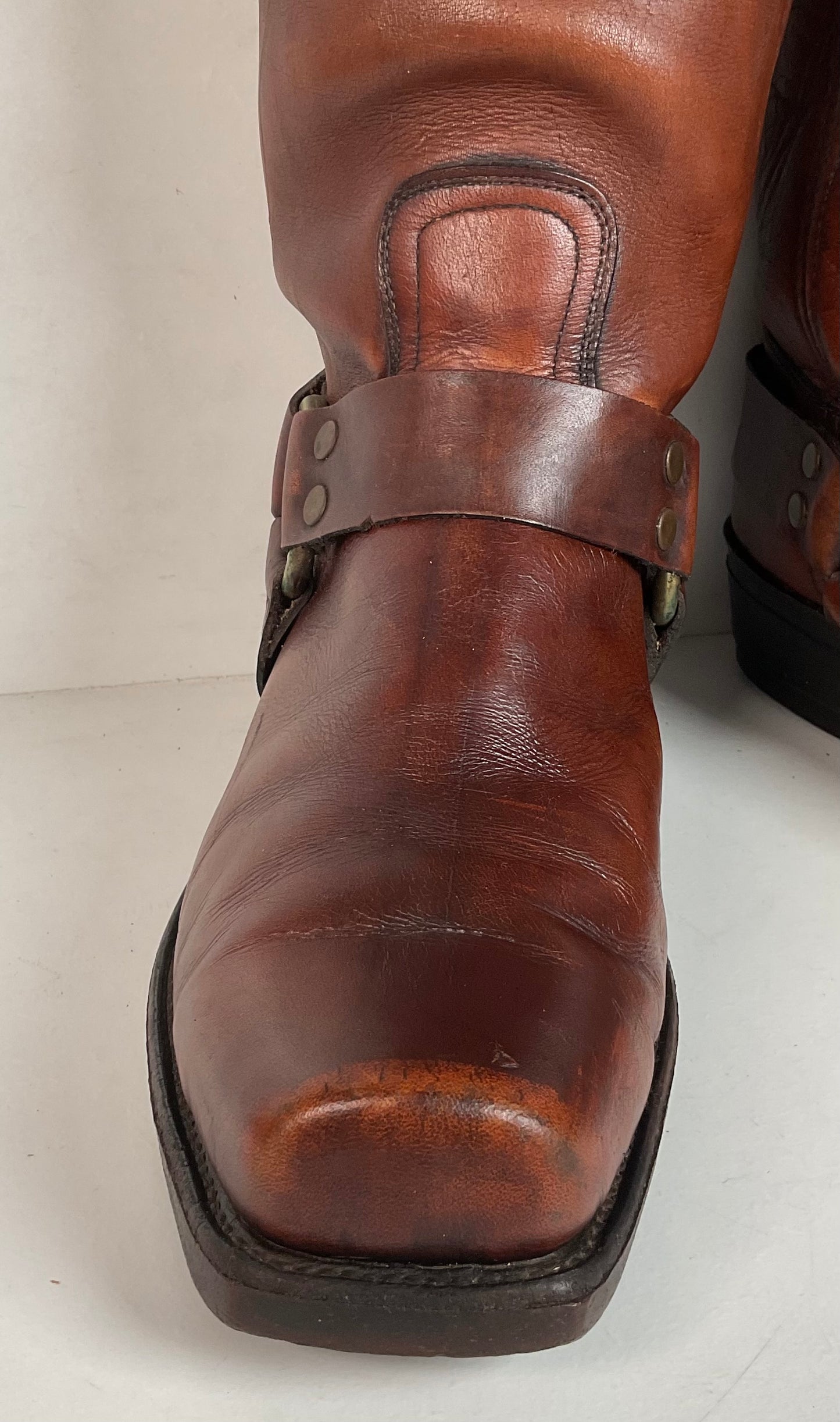 Vintage Frye Black Label Harness Boots 10.5 D USA Made