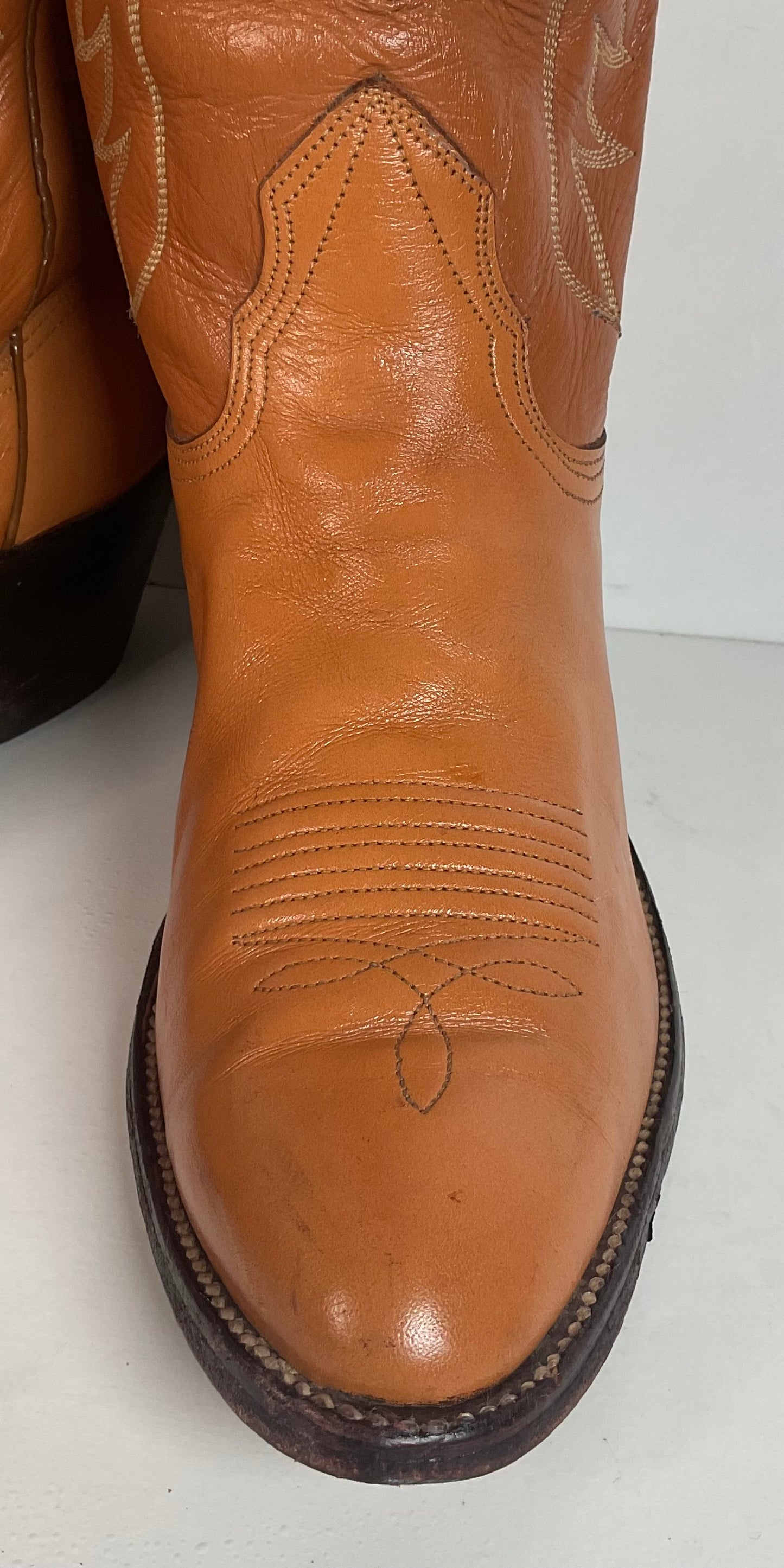 Vintage Nocona 17” Cowgirl Boots 7.5 C USA Made Old White Label