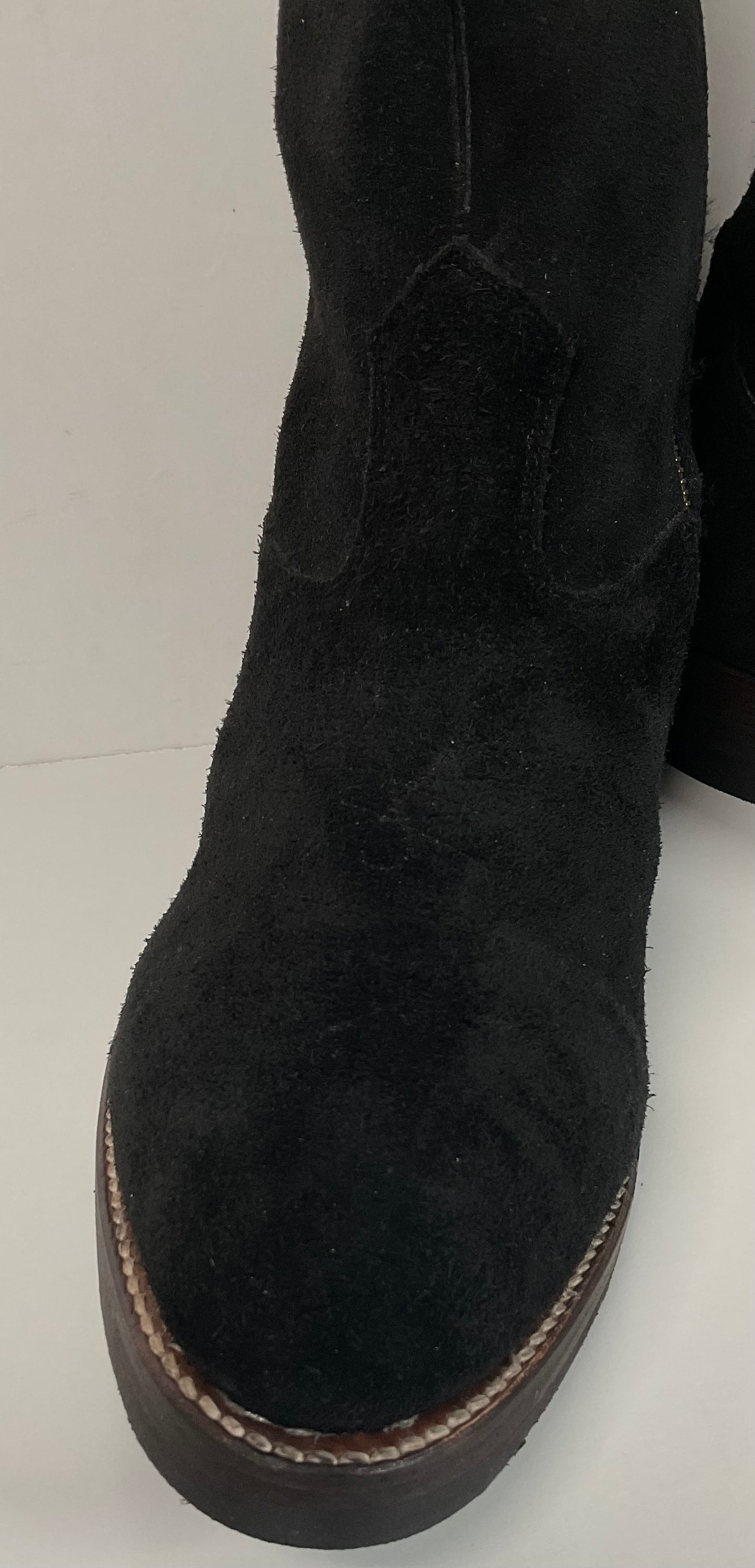 Bed Stu’s Santa Rosa Brand Cowboy Boots 11.5 Rough Out Suede Midnight Black