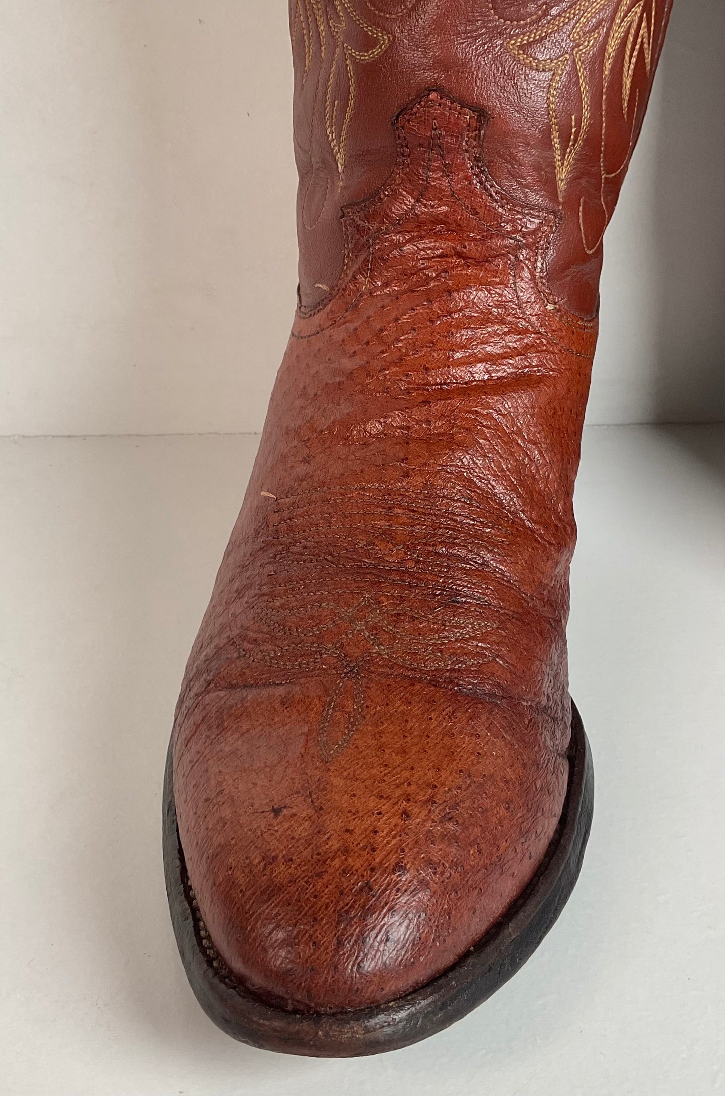 Vintage Justin Turkey Quill Cowboy Boots 9.5 D Gallapava
