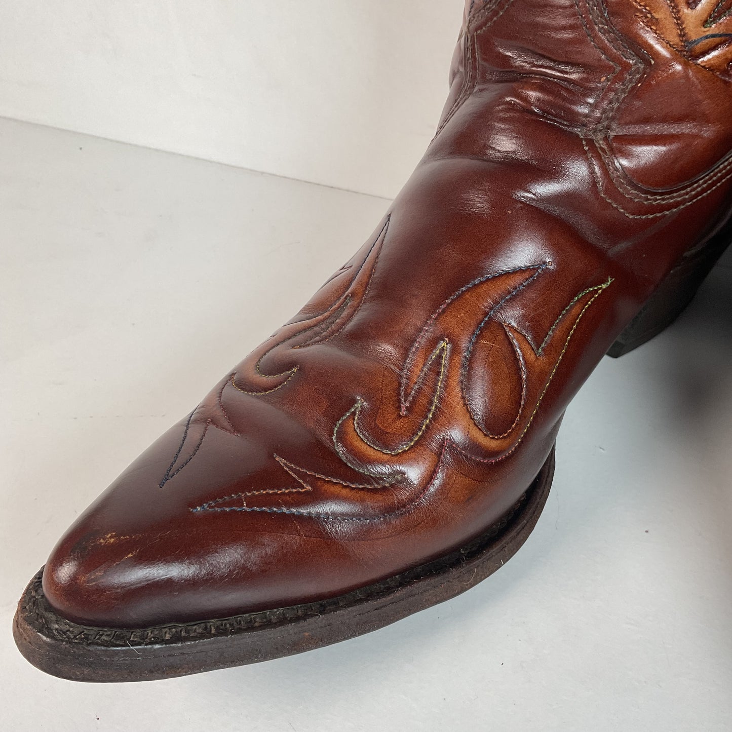 Vintage Texas Brand Thunderbid Cowboy Boots 9.5 D Rising Pheonix USA Made