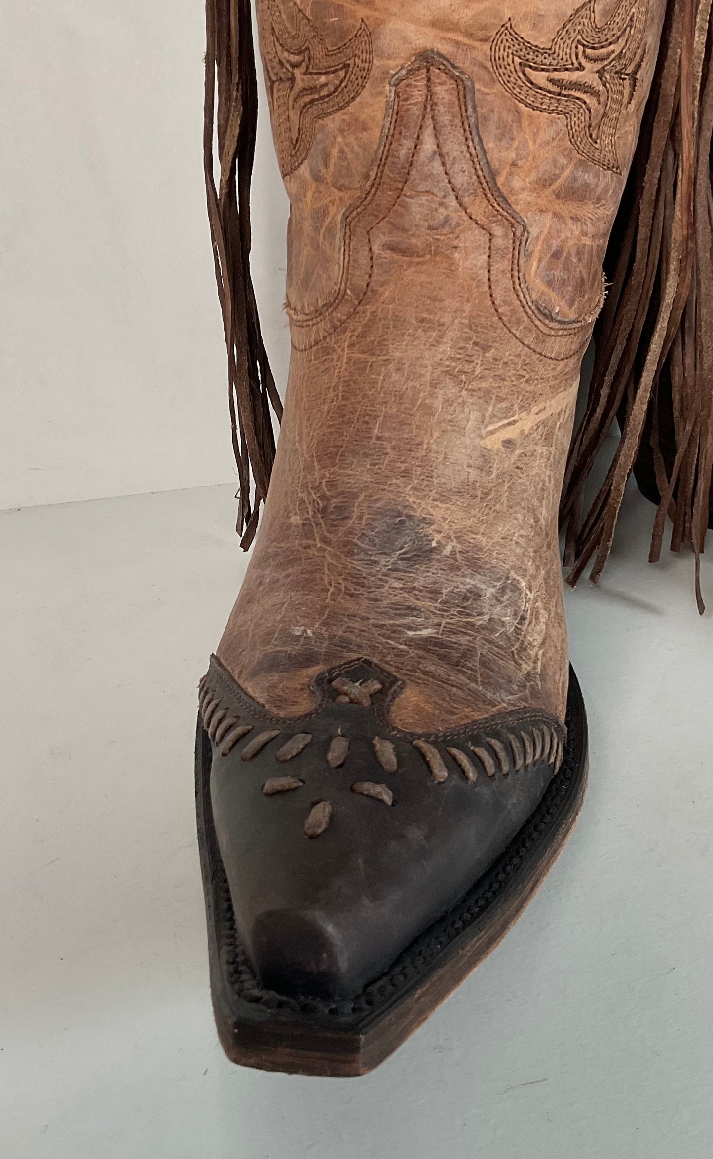 Lucchese Tucson Fringe Cowgirl Boots 9 B Wingtip