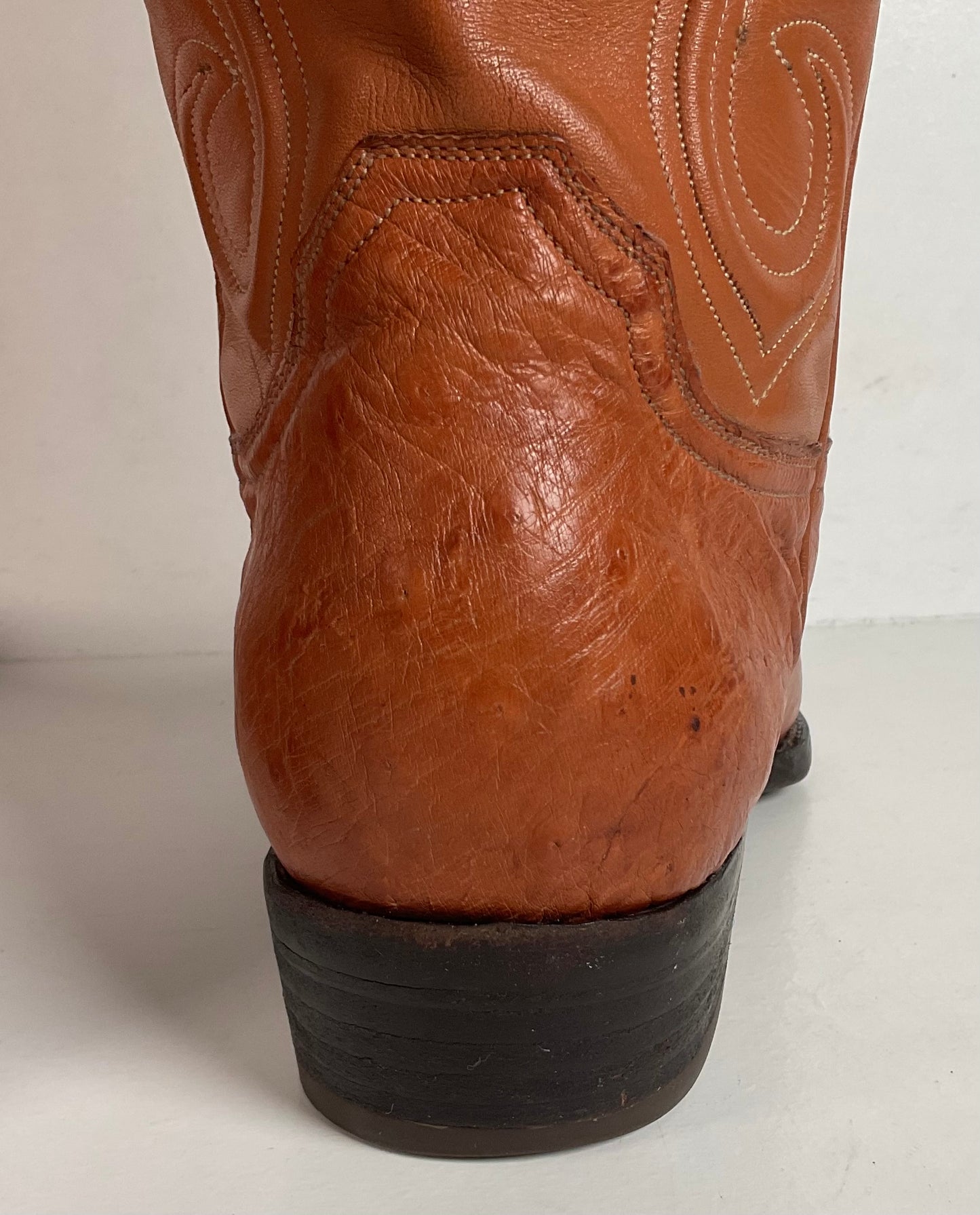 Custom Smooth Ostrich Cowboy Boots | Exotic | Tooled Inlay | Men’s 8.5