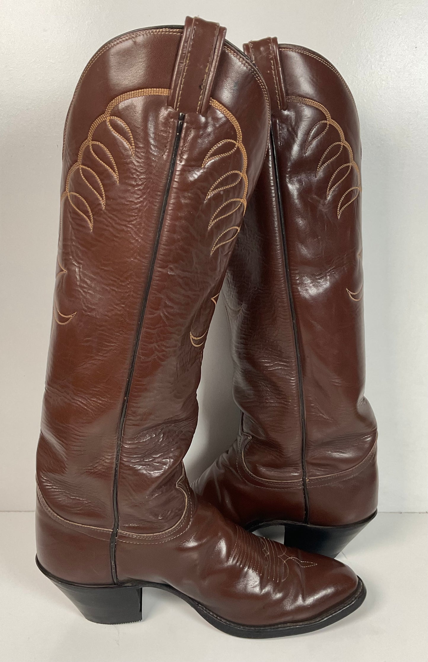 Vintage 1960s Tony Lama Tall Buckaroo Boots 9.5 D Gold Label
