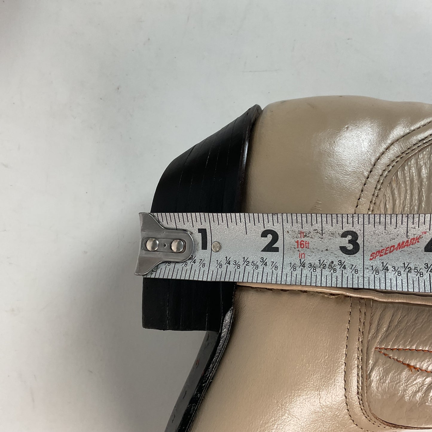 Vintage Tony Lama Lizard Wingtip Cowgirl Boots 5.5 A Creme Leather