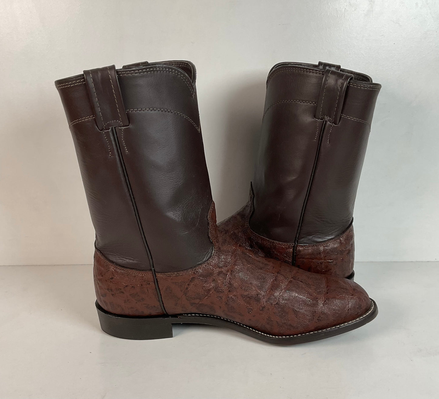 Vintage Larry Mahan Elephant Roper Cowboy Boots 10.5 E Exotic