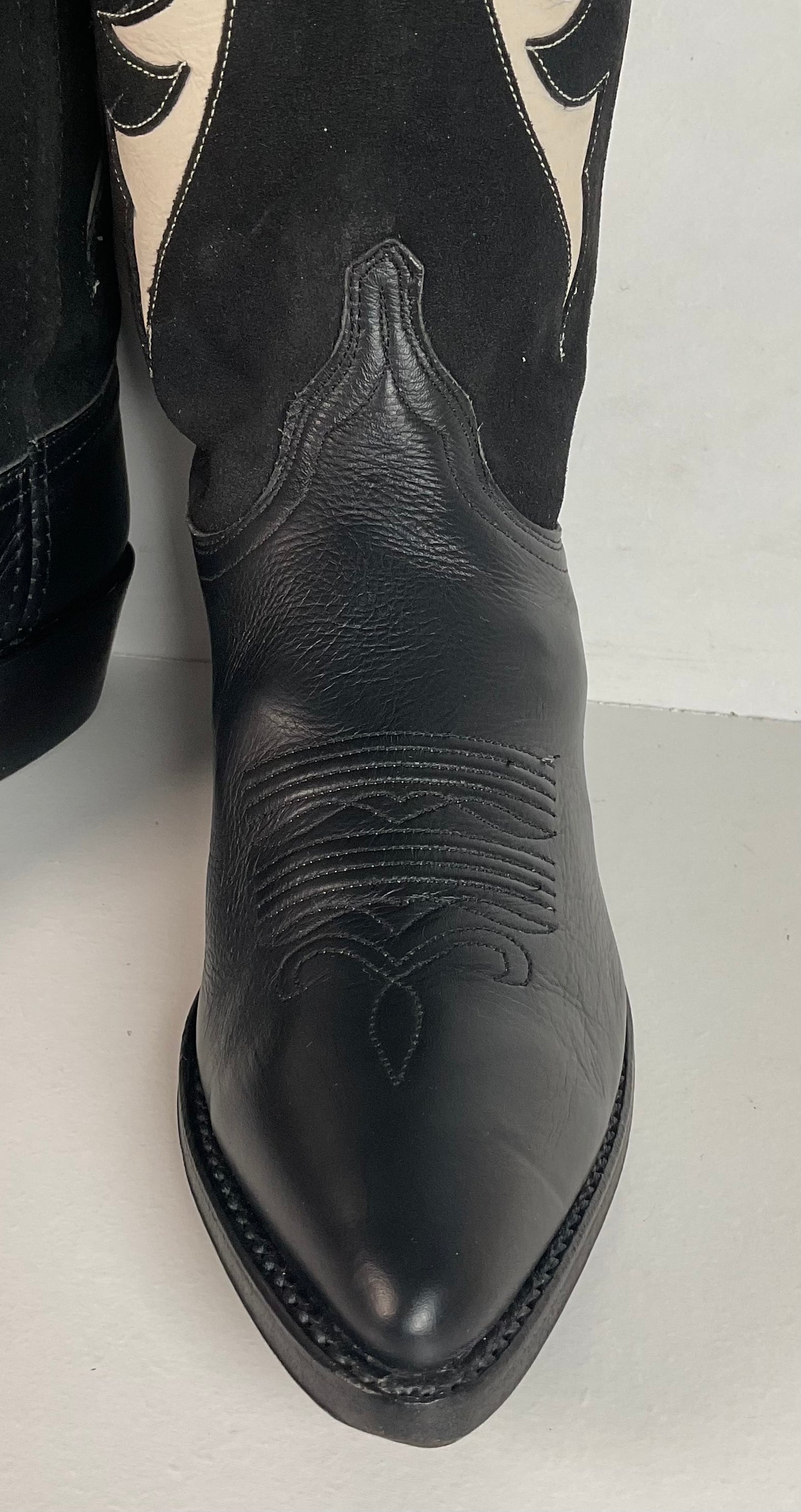 Vintage Dan Post Cowgirl Boots 7 M USA Made Tooled Inlay