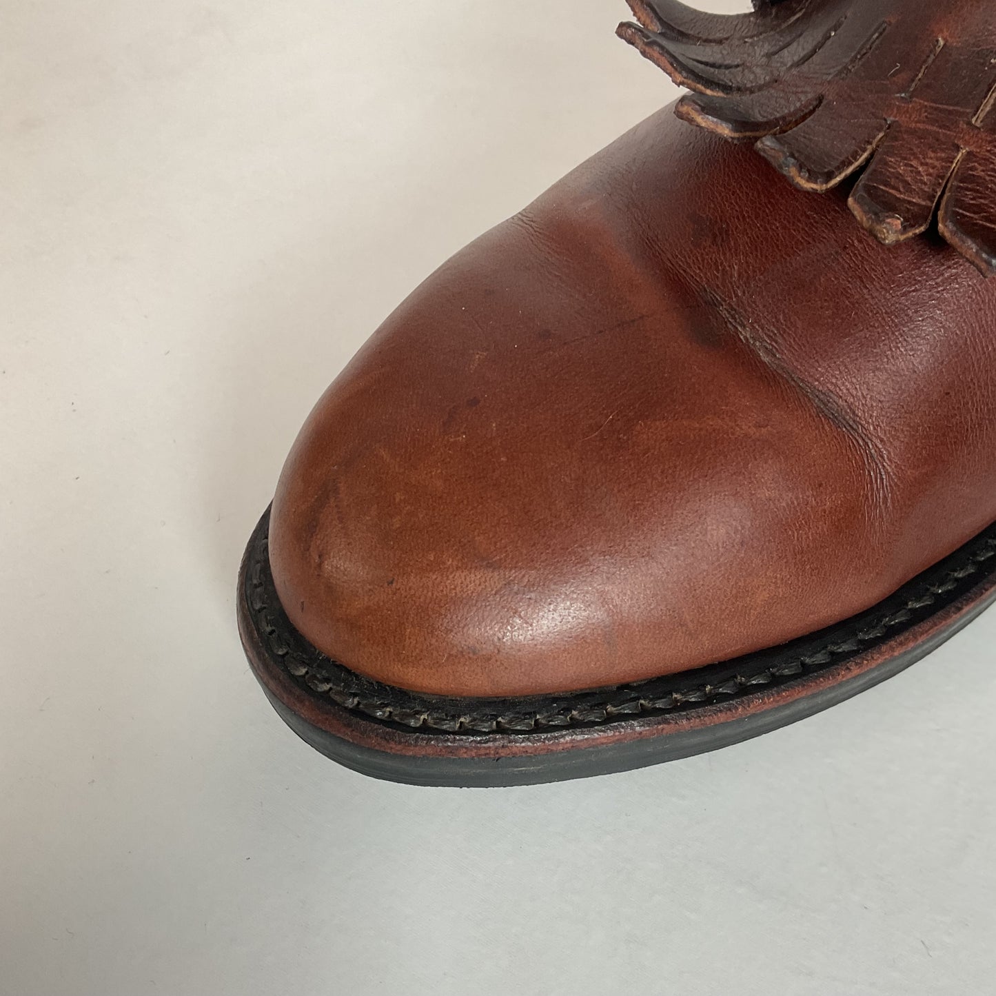 Vintage J. Chisholm Kiltie Packer Boots 10 D USA Made Soft Toe