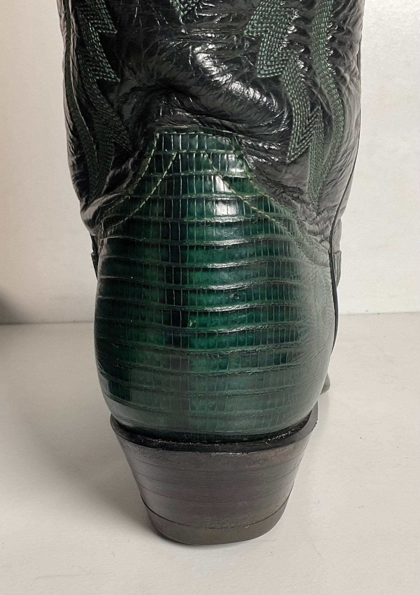 Tony Lama Emerald Green Teju Lizard Cowboy Boots Men’s 8 EE | Women’s 9 USA Made