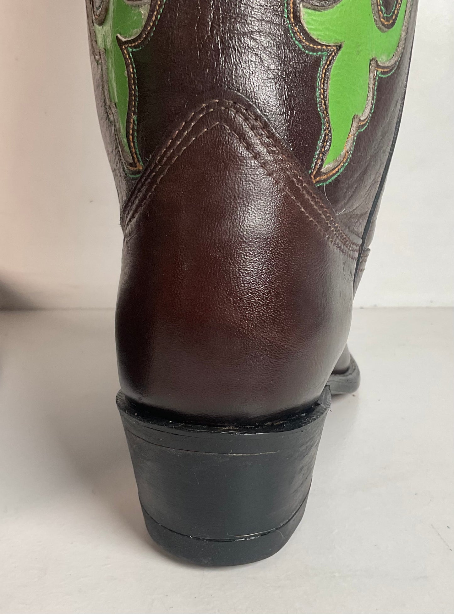 Vintage 1970s Texas Poppy Flower Cowgirl Boots 8 M USA Made