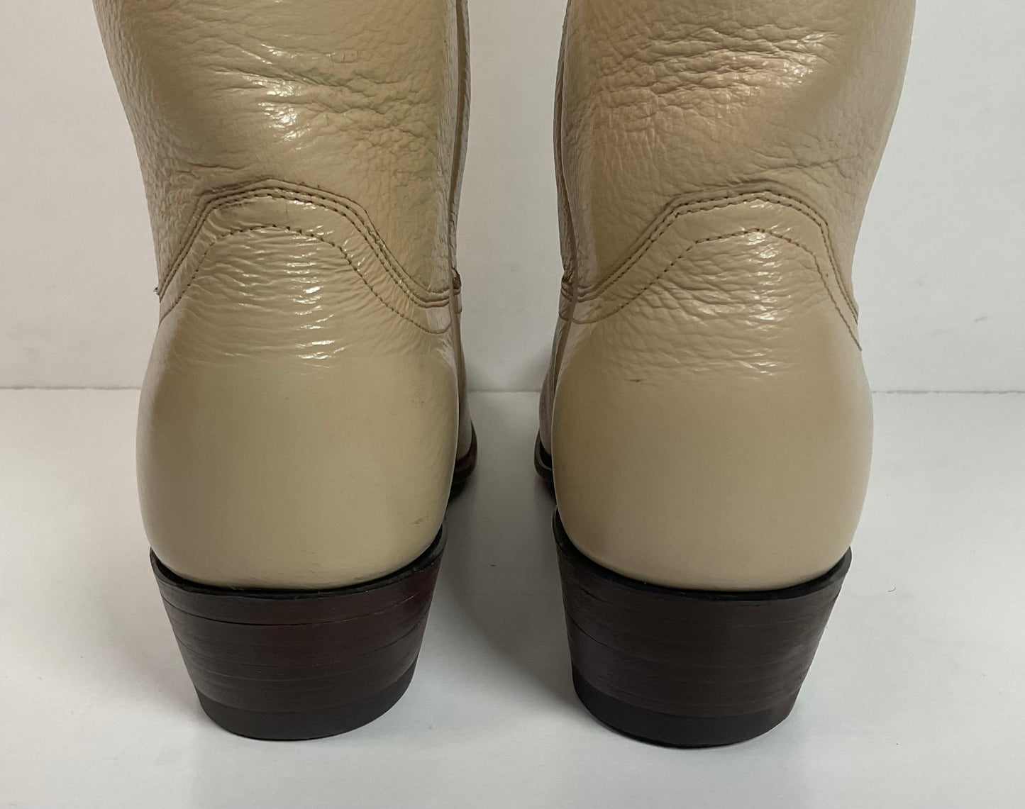 Justin Women’s Tall Bone Leather Cowgirl Boots 8 B USA Made