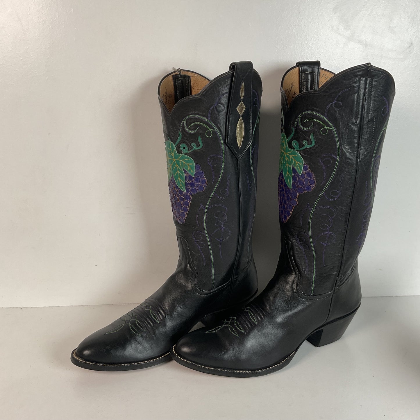 Vintage Rocky Carroll Grape Vine Cowgirl Boots 7 Custom Made
