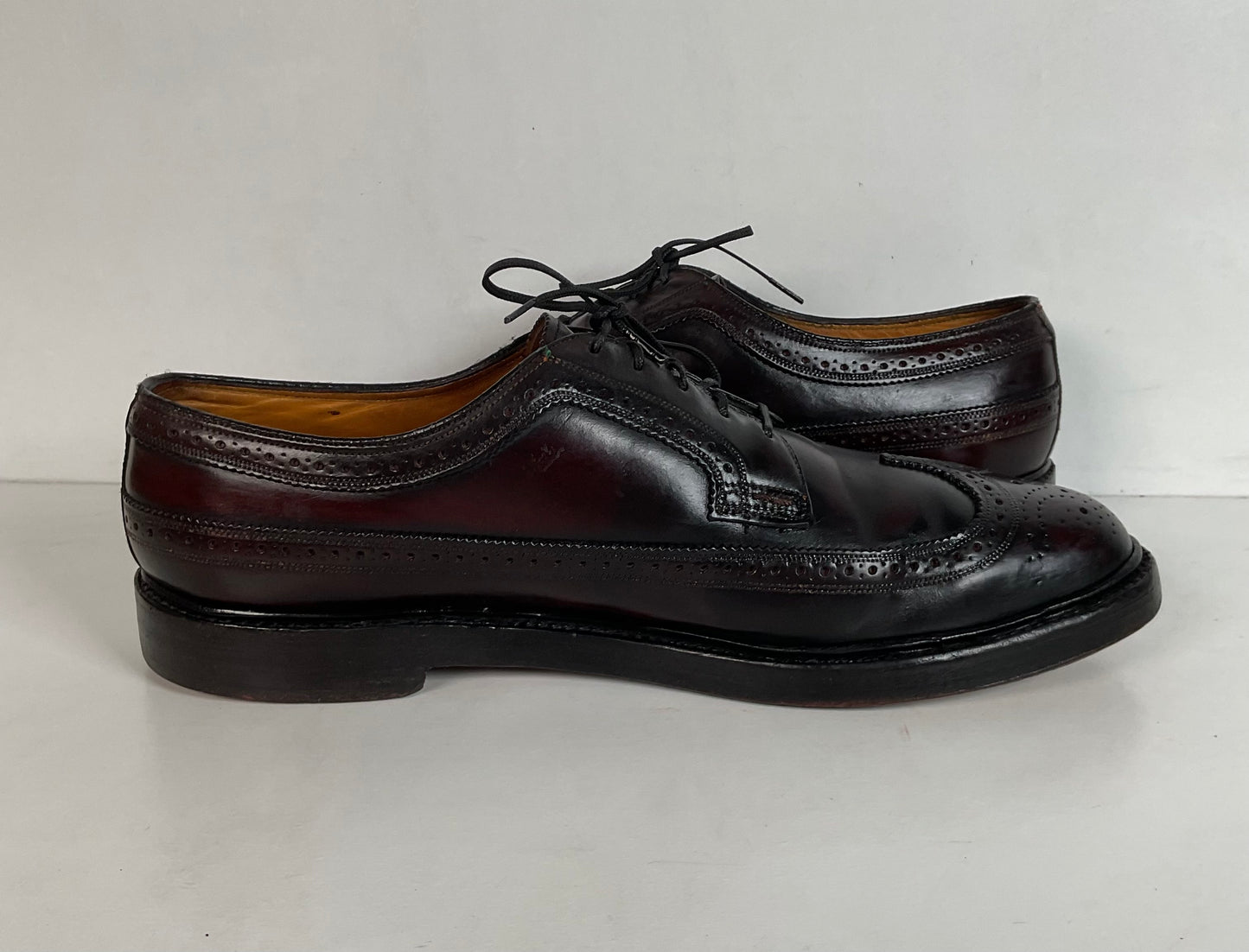 Early Florsheim Imperial Kenmoor Derby Shoes 10 C Shell Cordovan