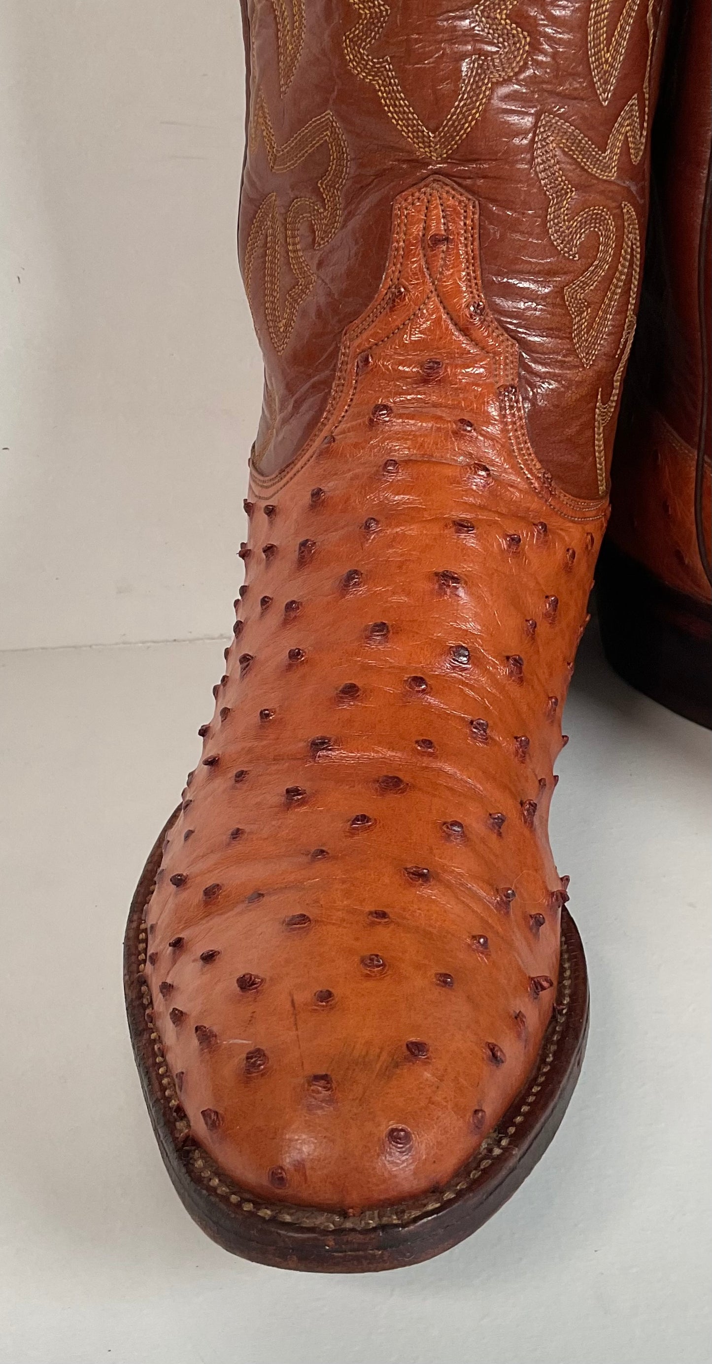 Lucchese San Antonio Ostrich Quill Cowboy Boots Men’s 9.5 B | Women’s 10.5